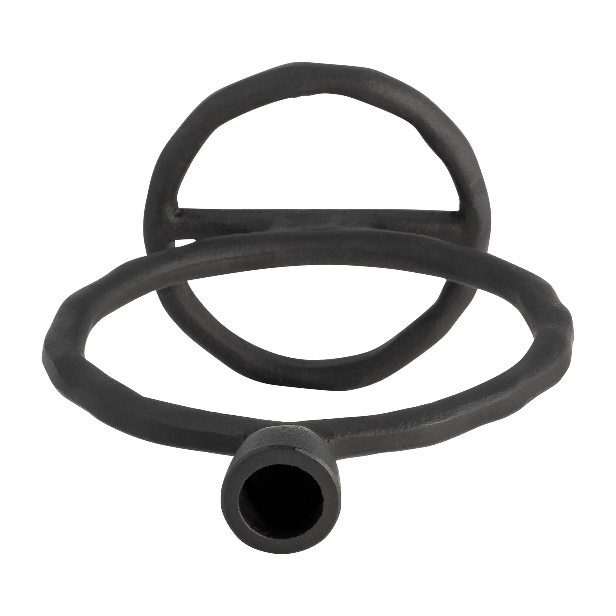 Metal, 8" Round Ring Taper Candleholder, Black - Image 6