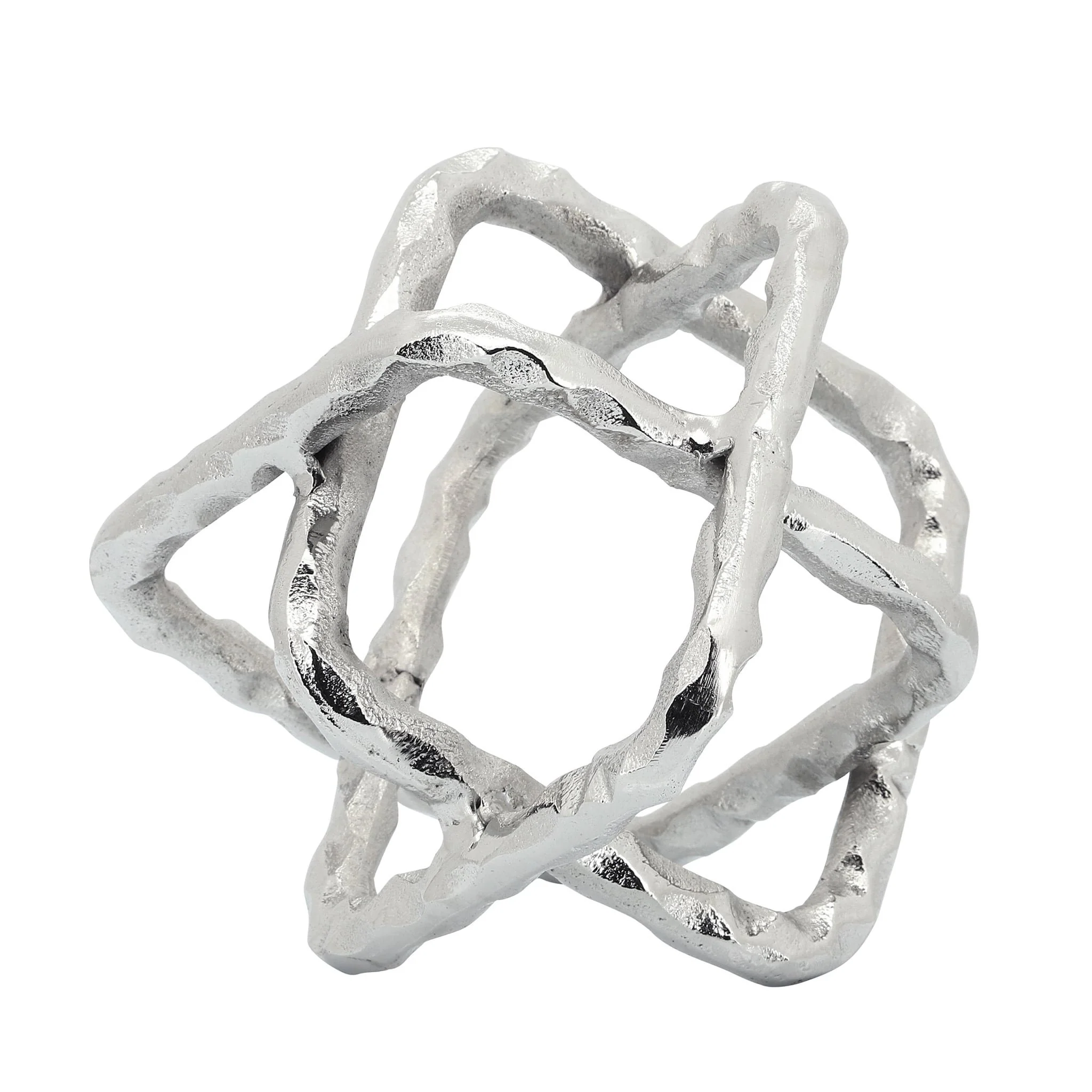 Metal 8" Square Orbs, Silver - Image 3