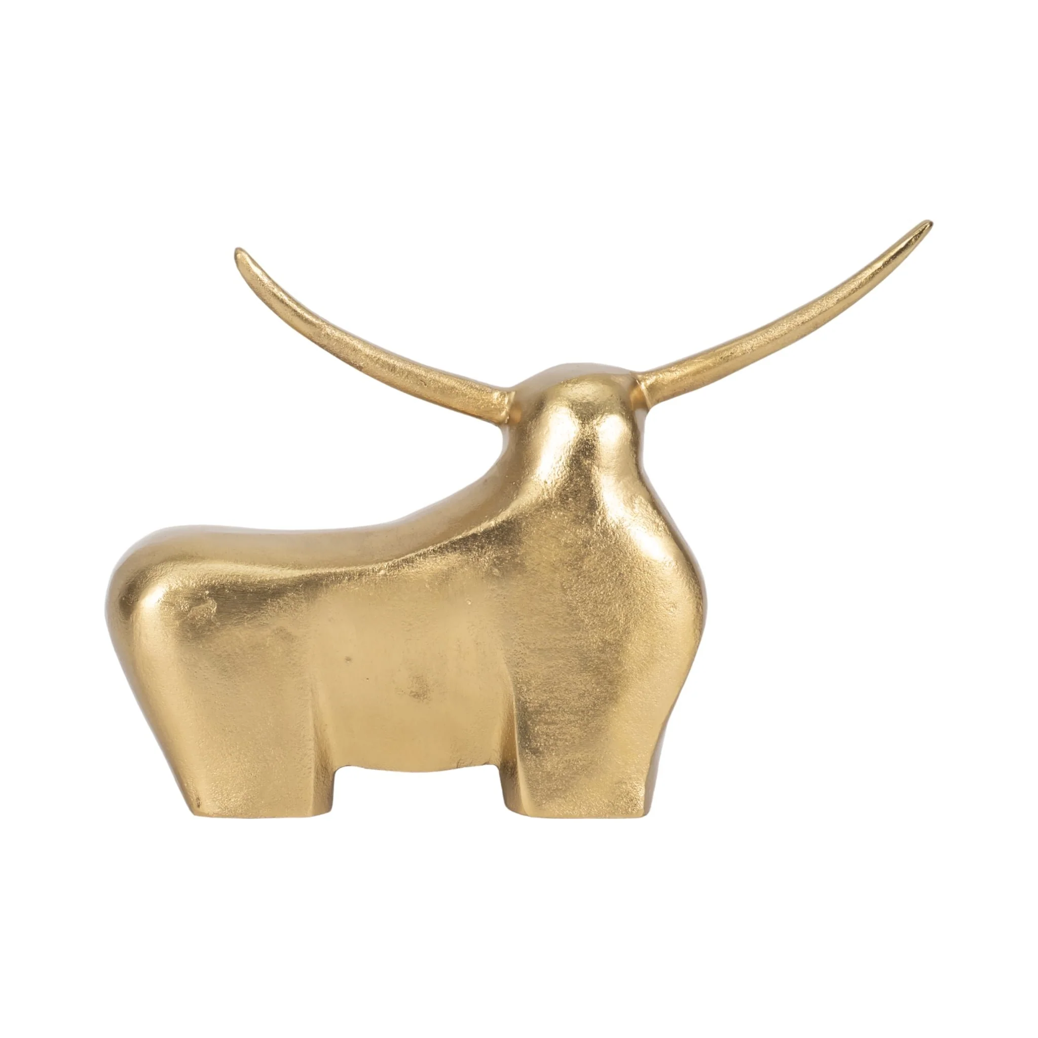 Metal, 8" Standing Bull, Gold - Image 4