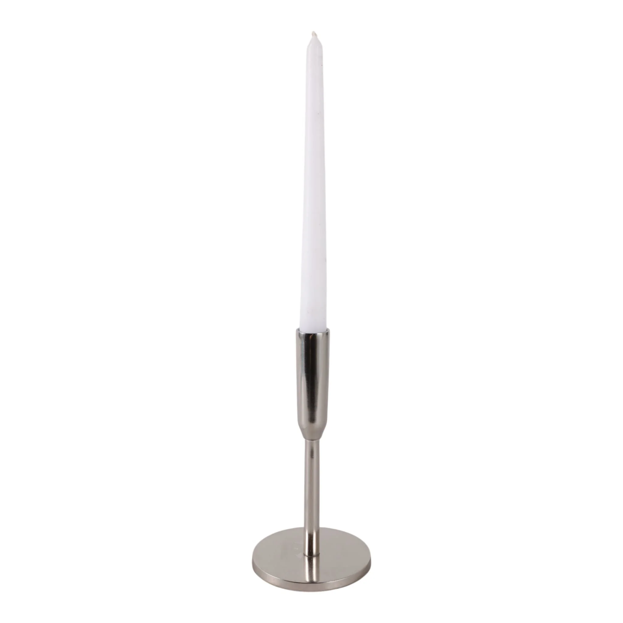 Metal, 8" Taper Candle Holder, Silver - Image 2