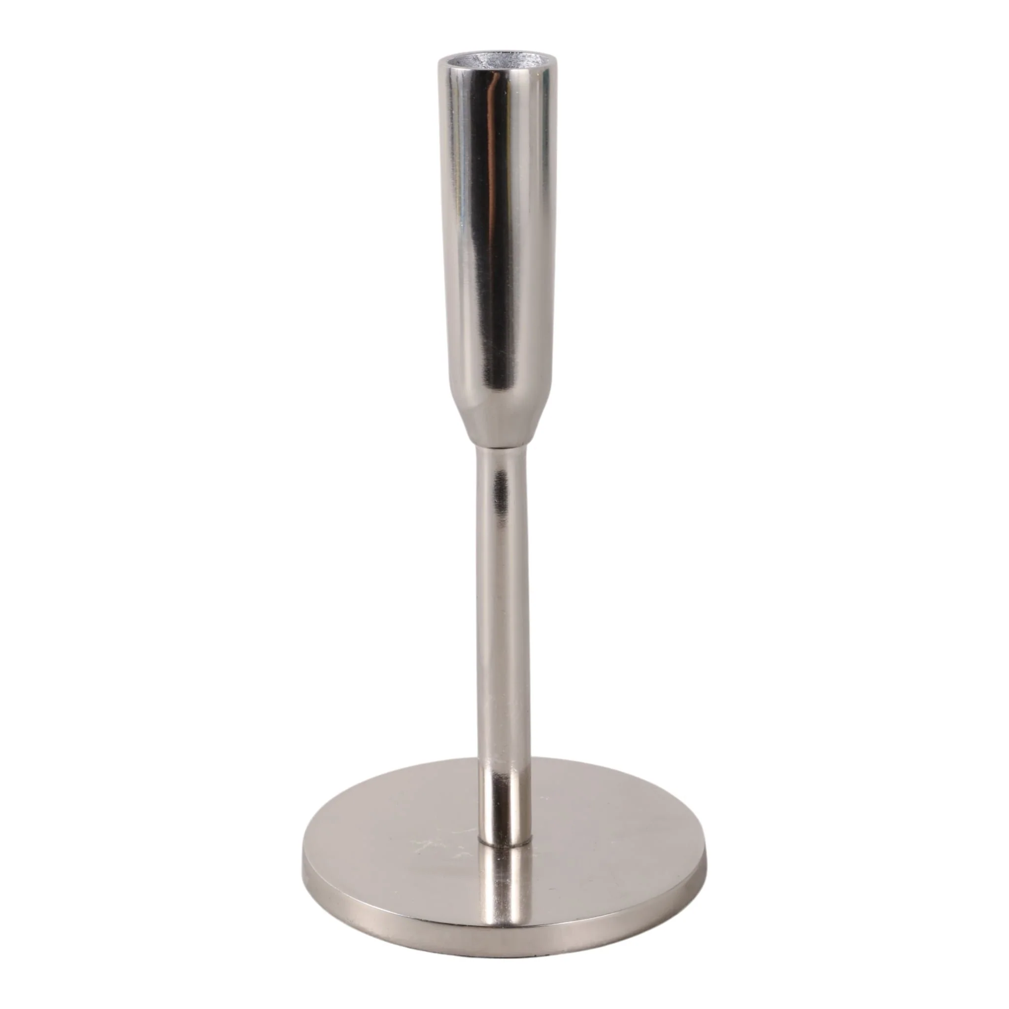 Metal, 8" Taper Candle Holder, Silver - Image 3