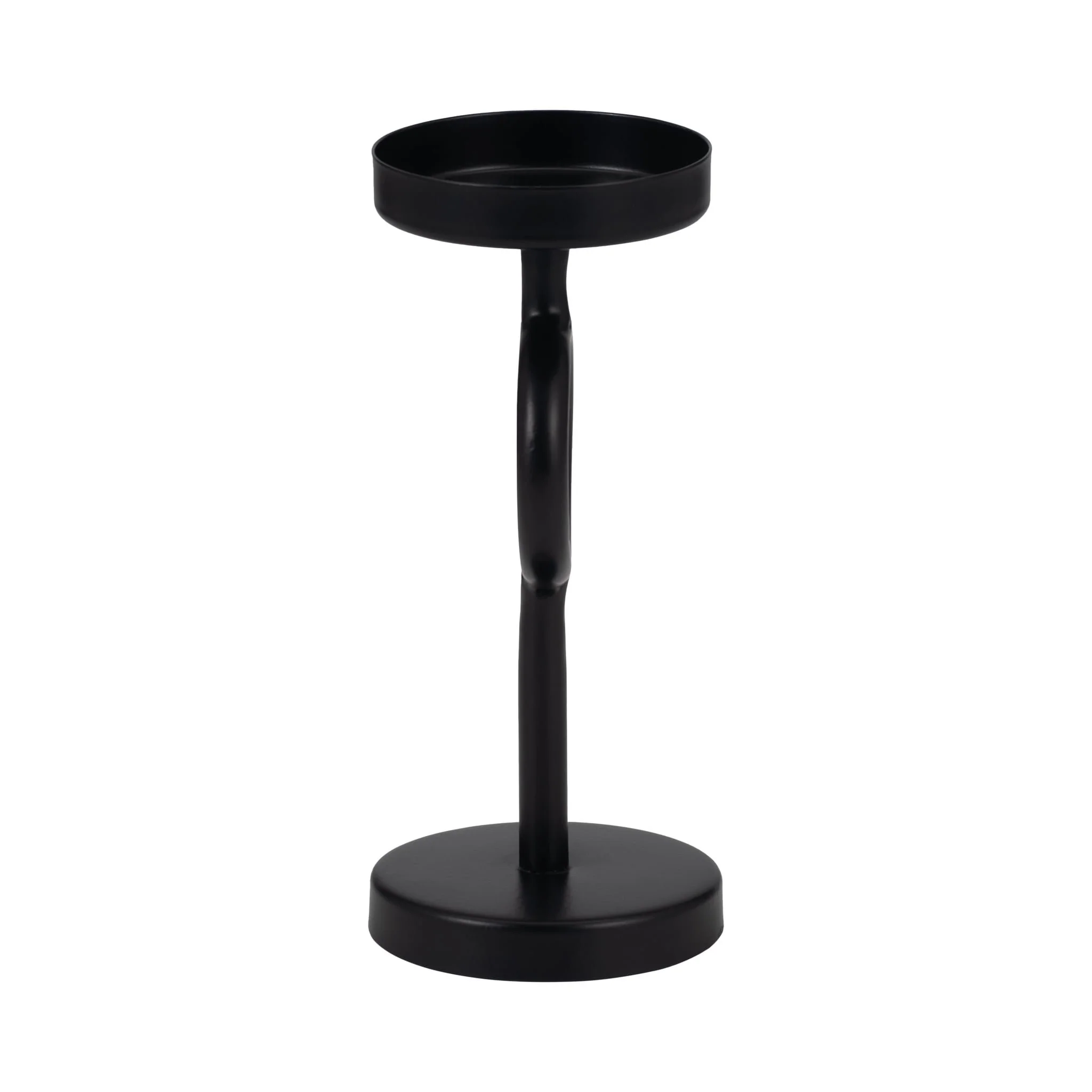 Metal, 8"h Ring Candle Holder, Black - Image 4