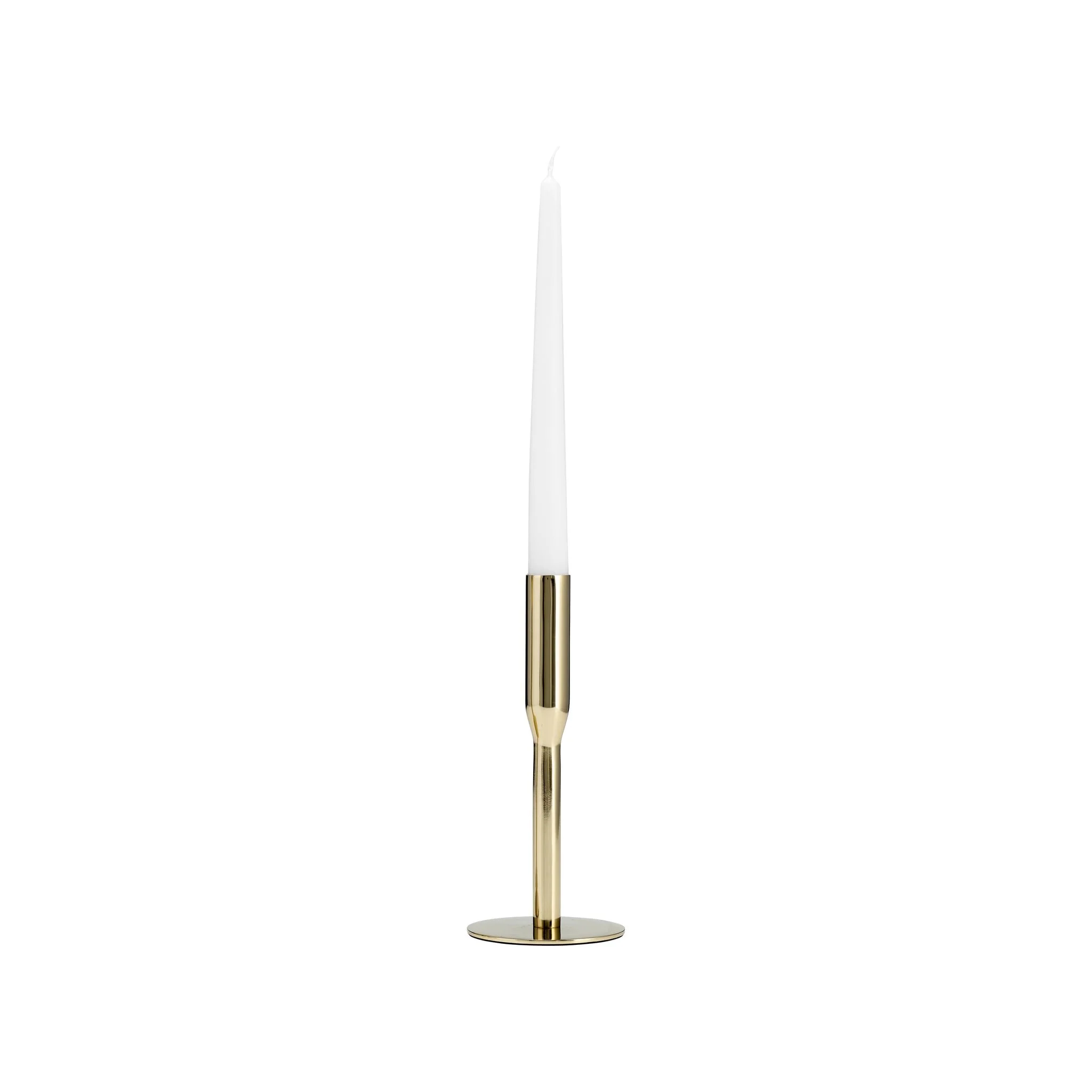 Metal, 8"h Taper Candle Holder, Gold - Image 2