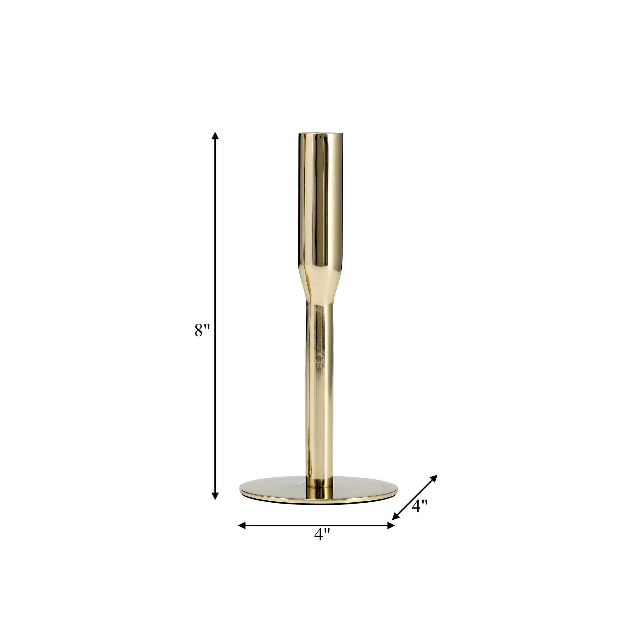 Metal, 8"h Taper Candle Holder, Gold - Image 7