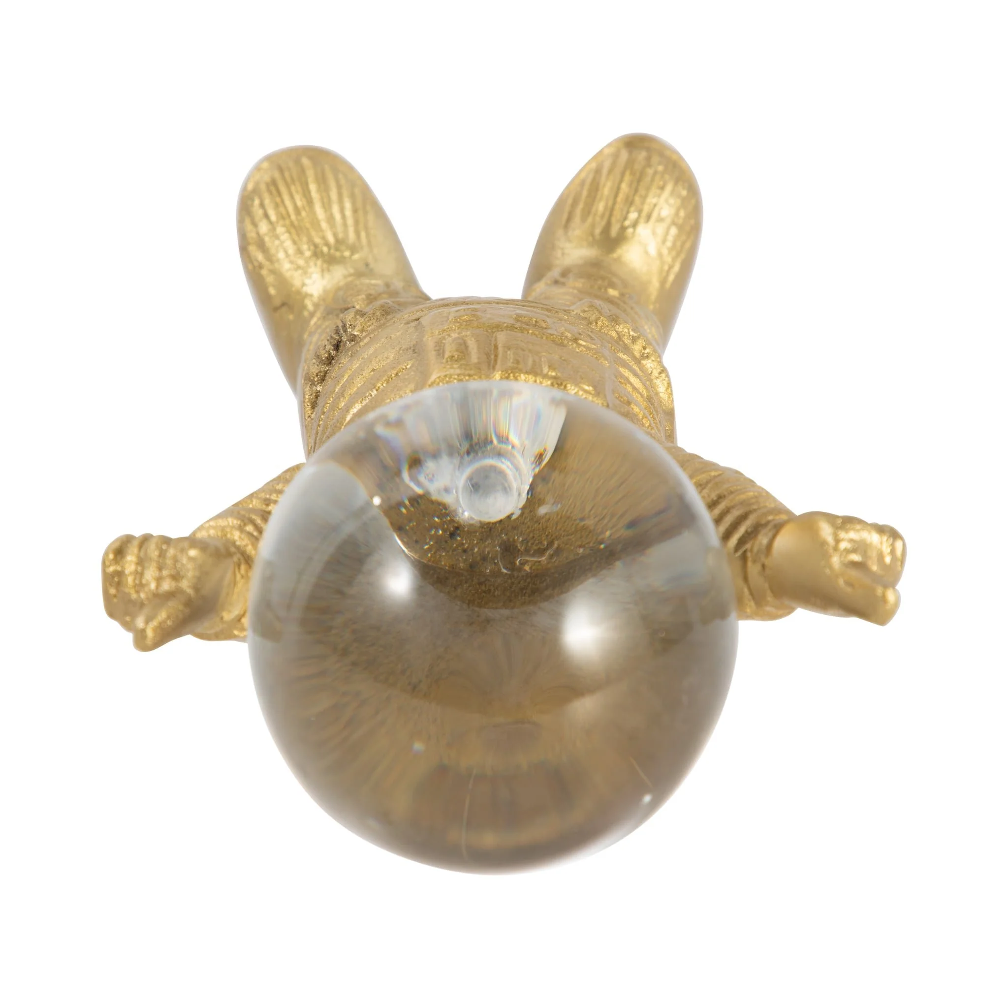 Metal, 9" Astronaut W Crystal Orb Head, Gold/clea - Image 6