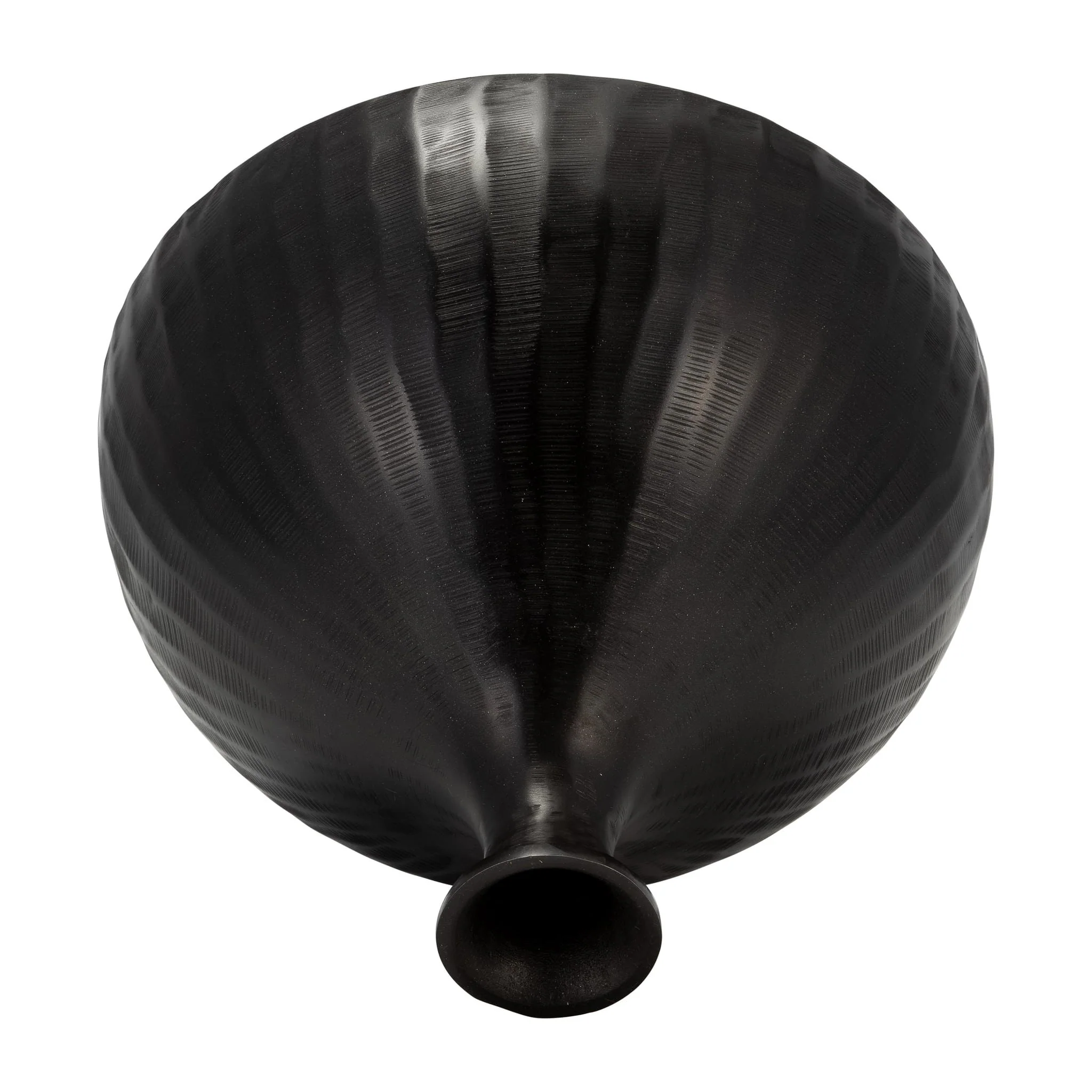Metal, 9" Bulbous Vase, Bronze - Image 4