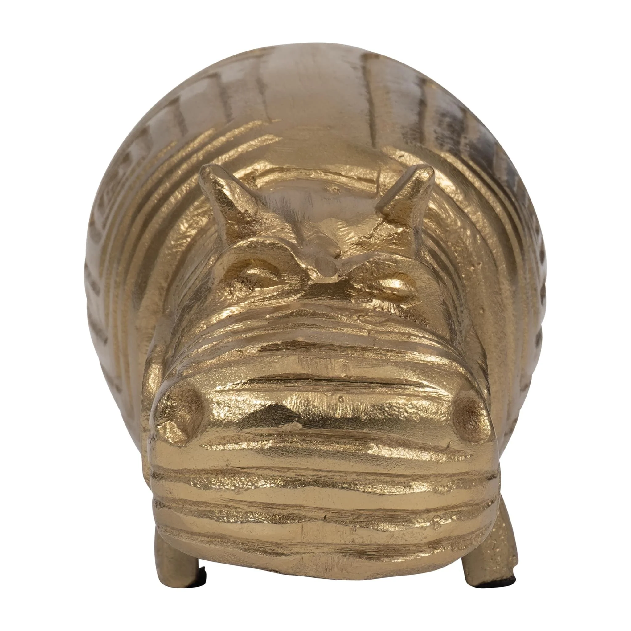 Metal, 9" Funky Hippo, Gold - Image 3