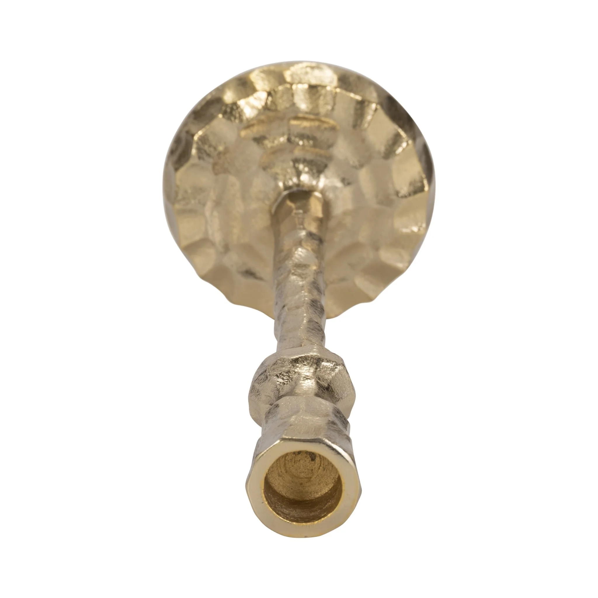 Metal, 9" Hammered Taper Candleholder, Gold - Image 5