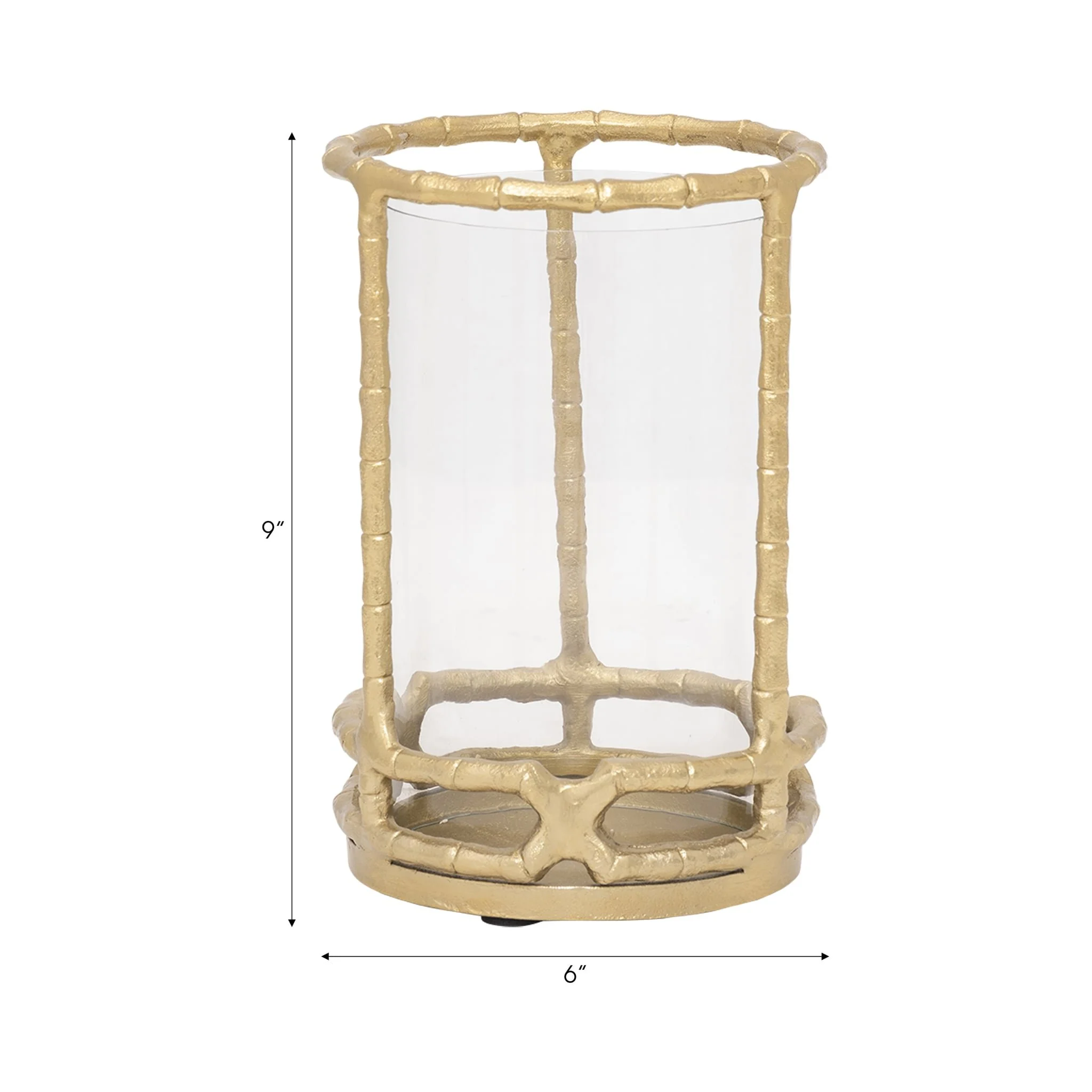 Metal, 9" Hurricane Holder, Gold - Image 8