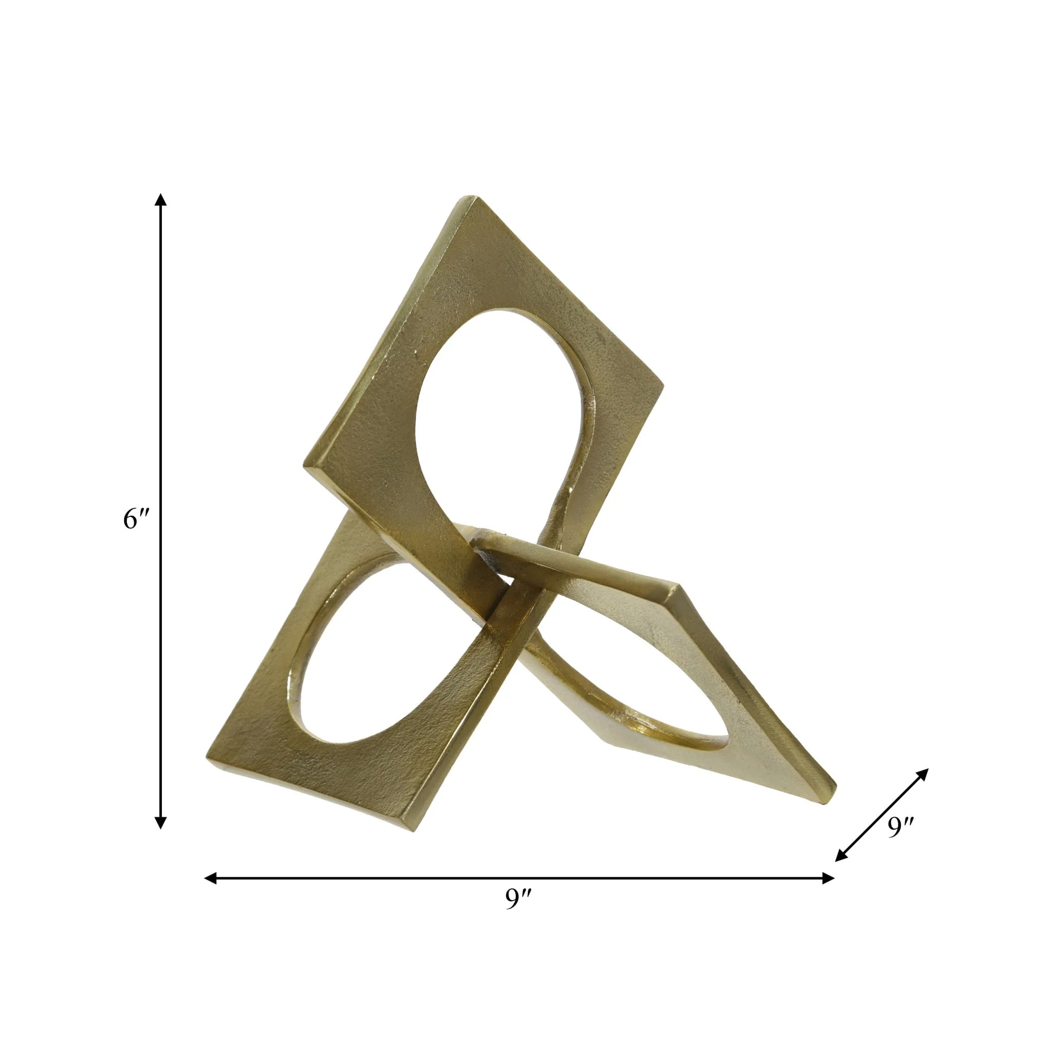 Metal 9" Linked Square Deco, Gold - Image 5