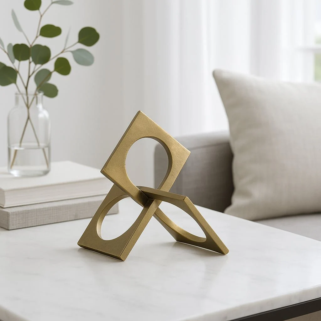 Metal 9" Linked Square Deco, Gold - Image 8