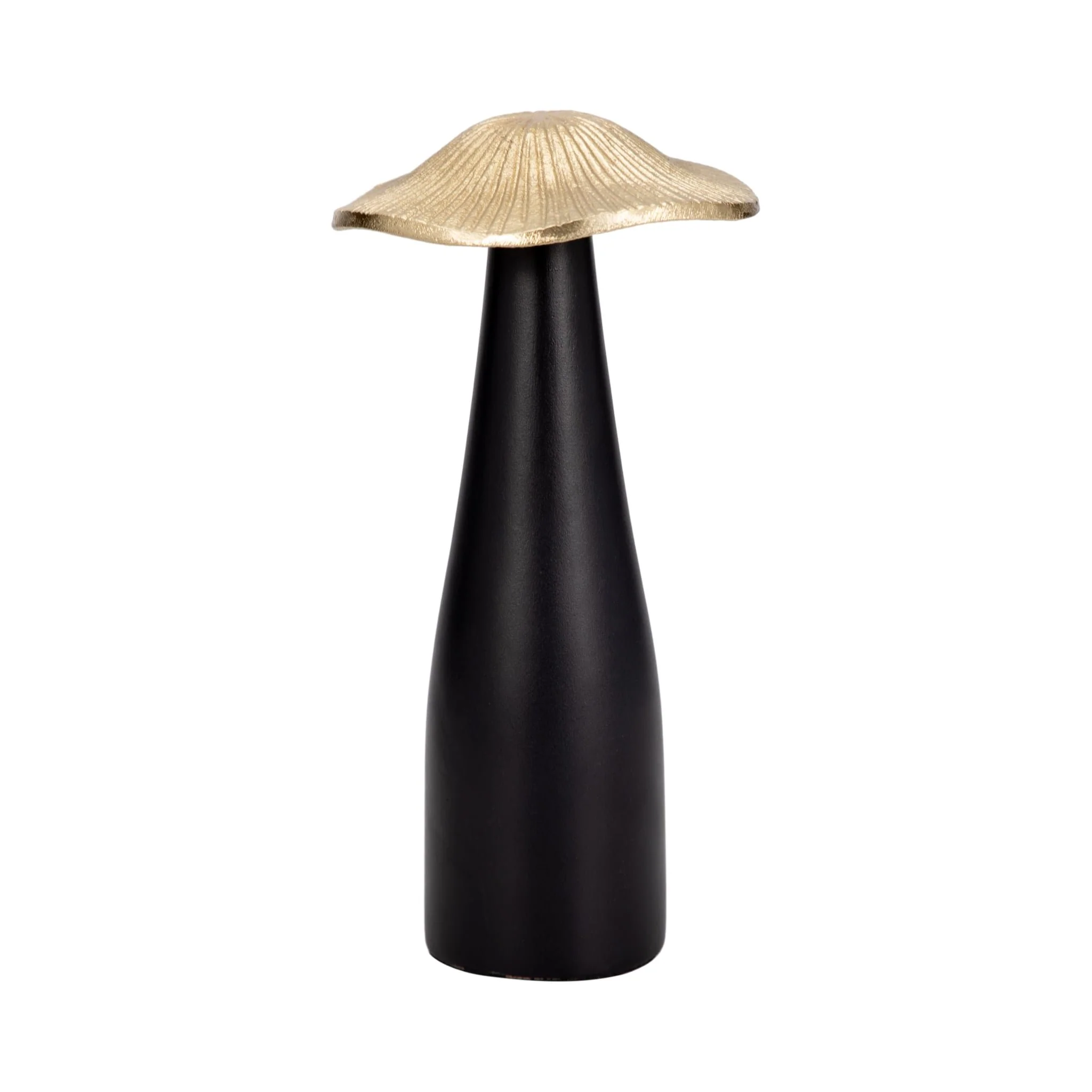 Metal, 9" Mushroom Deco, Black/gold - Image 2