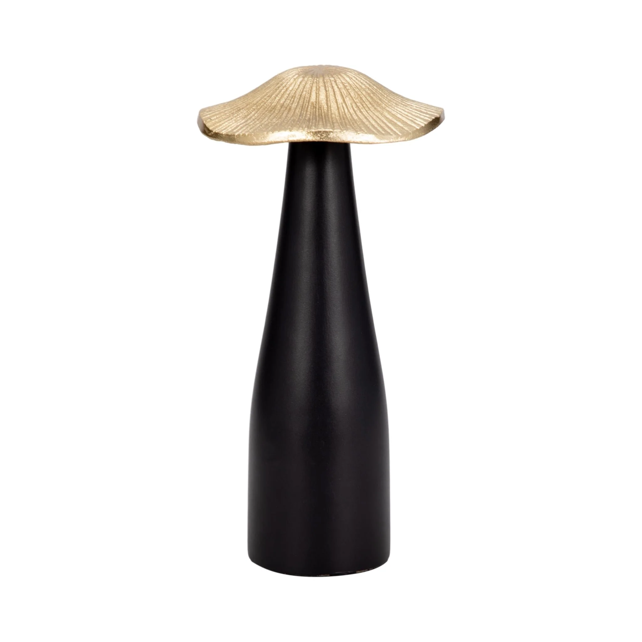 Metal, 9" Mushroom Deco, Black/gold - Image 3