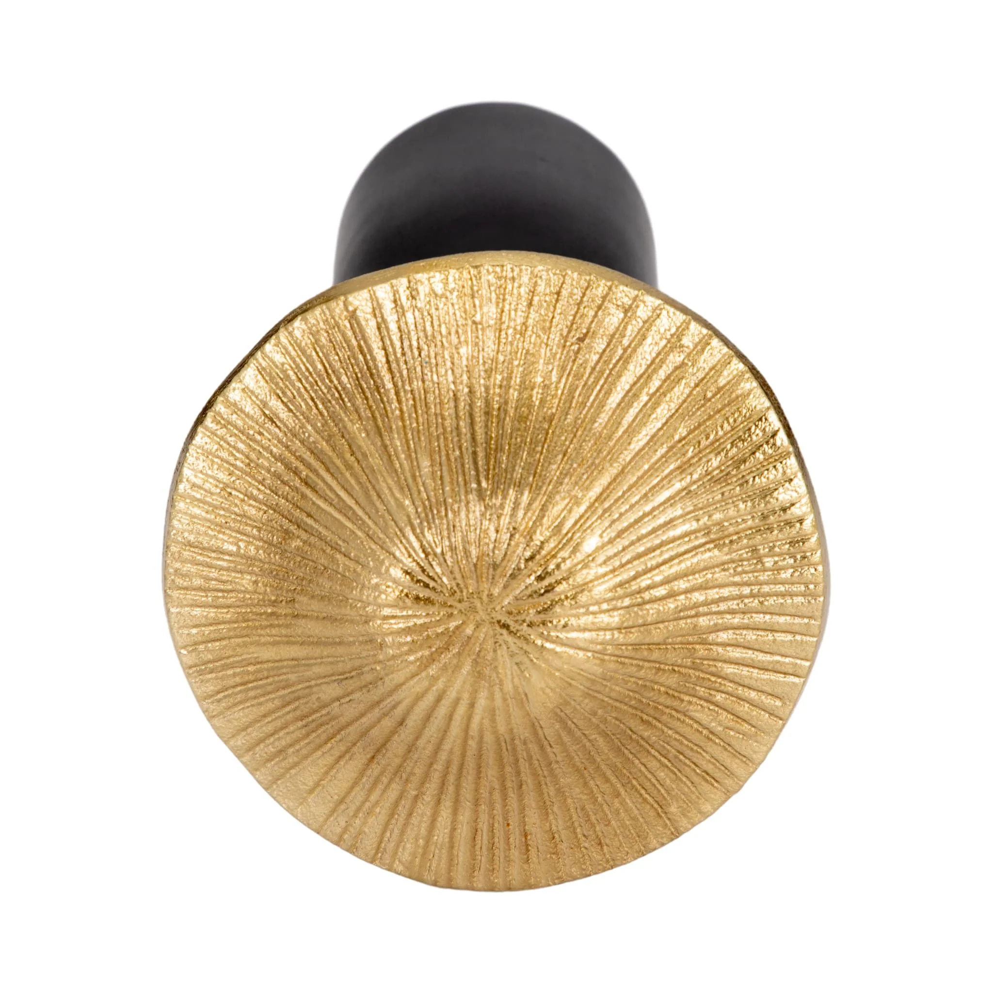 Metal, 9" Mushroom Deco, Black/gold - Image 5