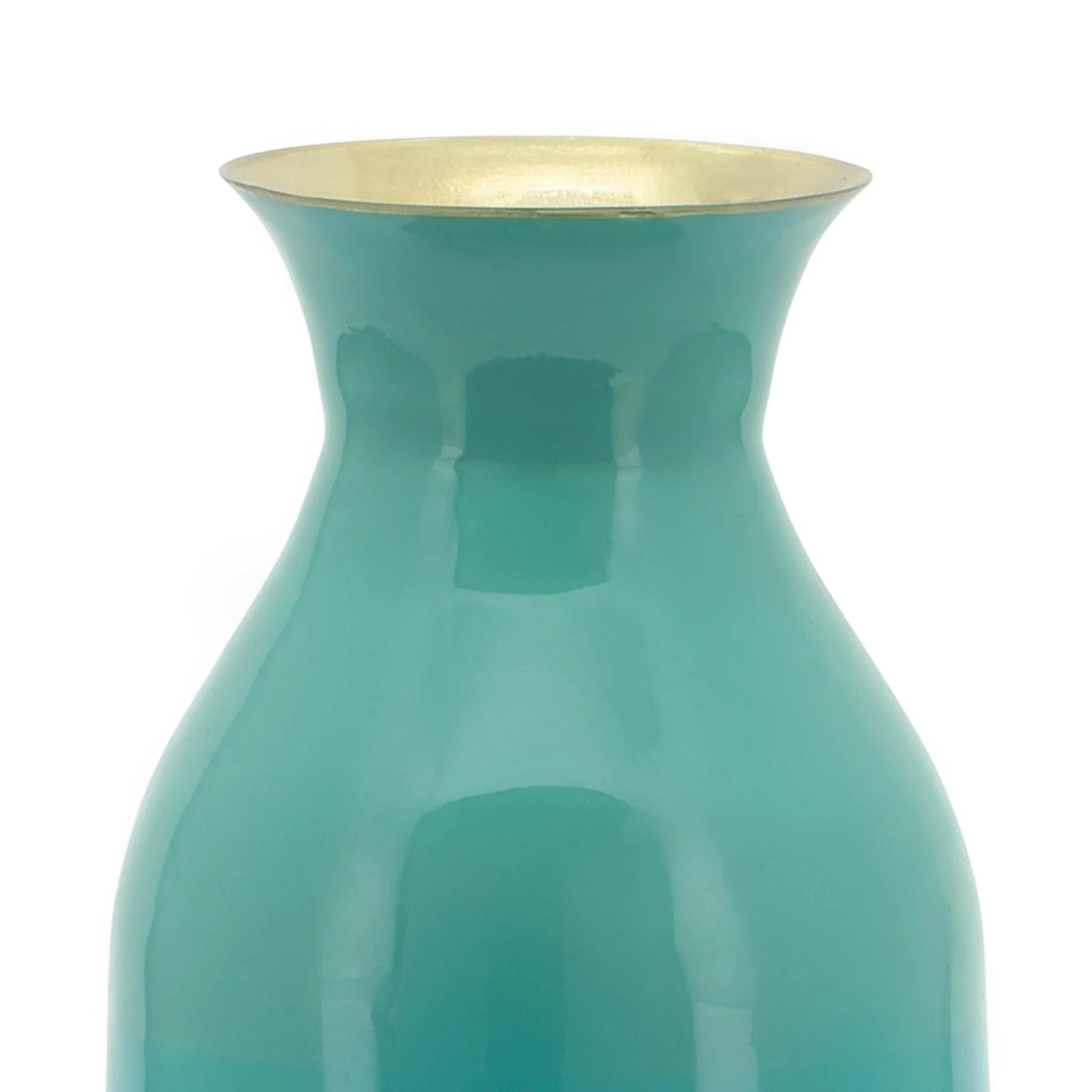 Metal 9" Olpe Vase, Green - Image 5