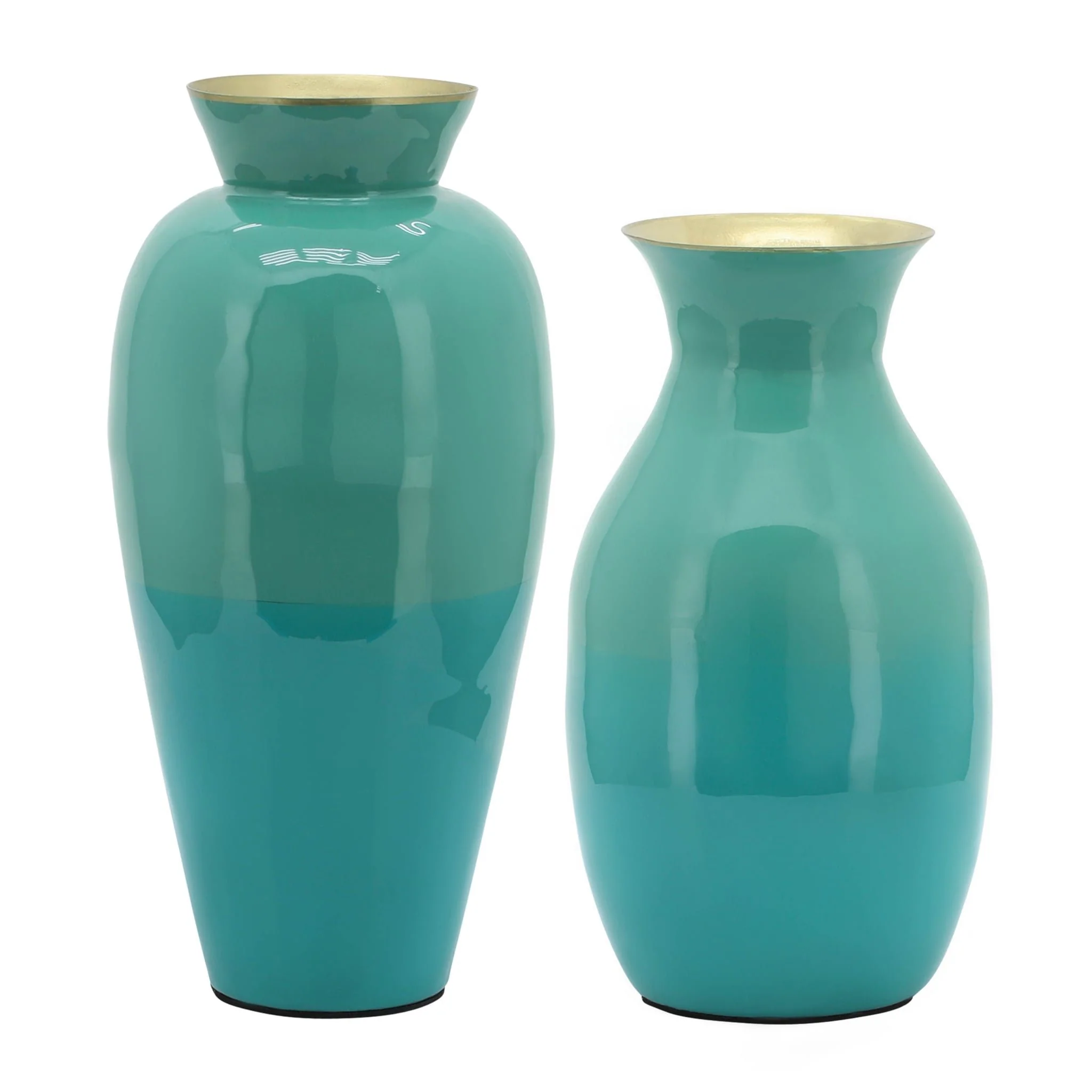 Metal 9" Olpe Vase, Green - Image 7