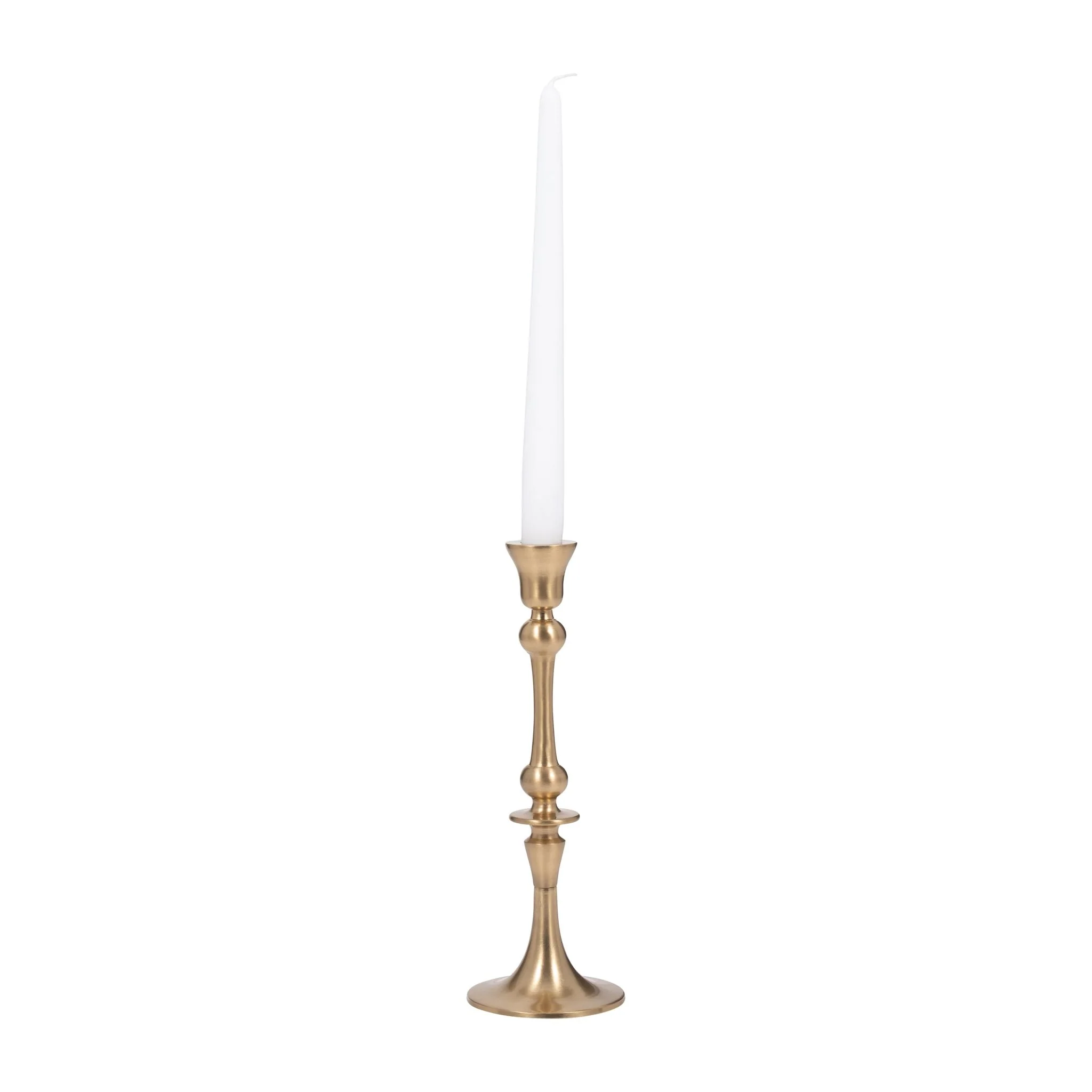 Metal, 9" Tradtnl Taper Candleholder, Gold /clear - Image 2