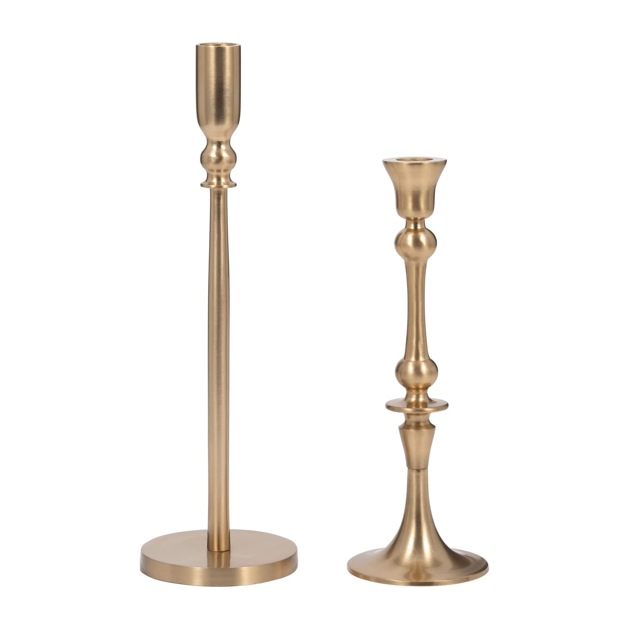 Metal, 9" Tradtnl Taper Candleholder, Gold /clear - Image 6