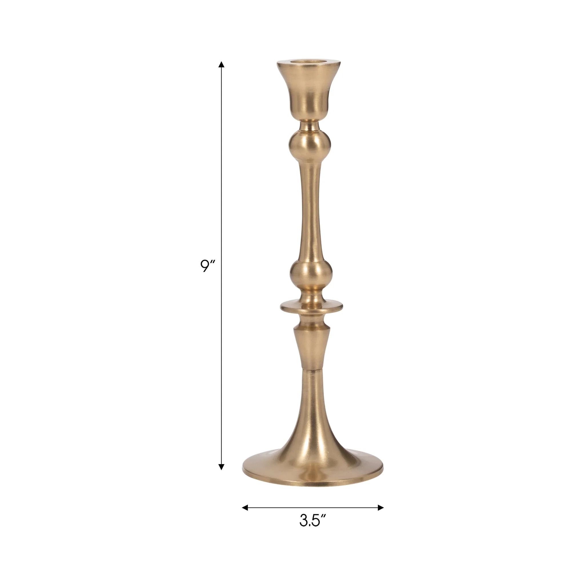 Metal, 9" Tradtnl Taper Candleholder, Gold /clear - Image 7