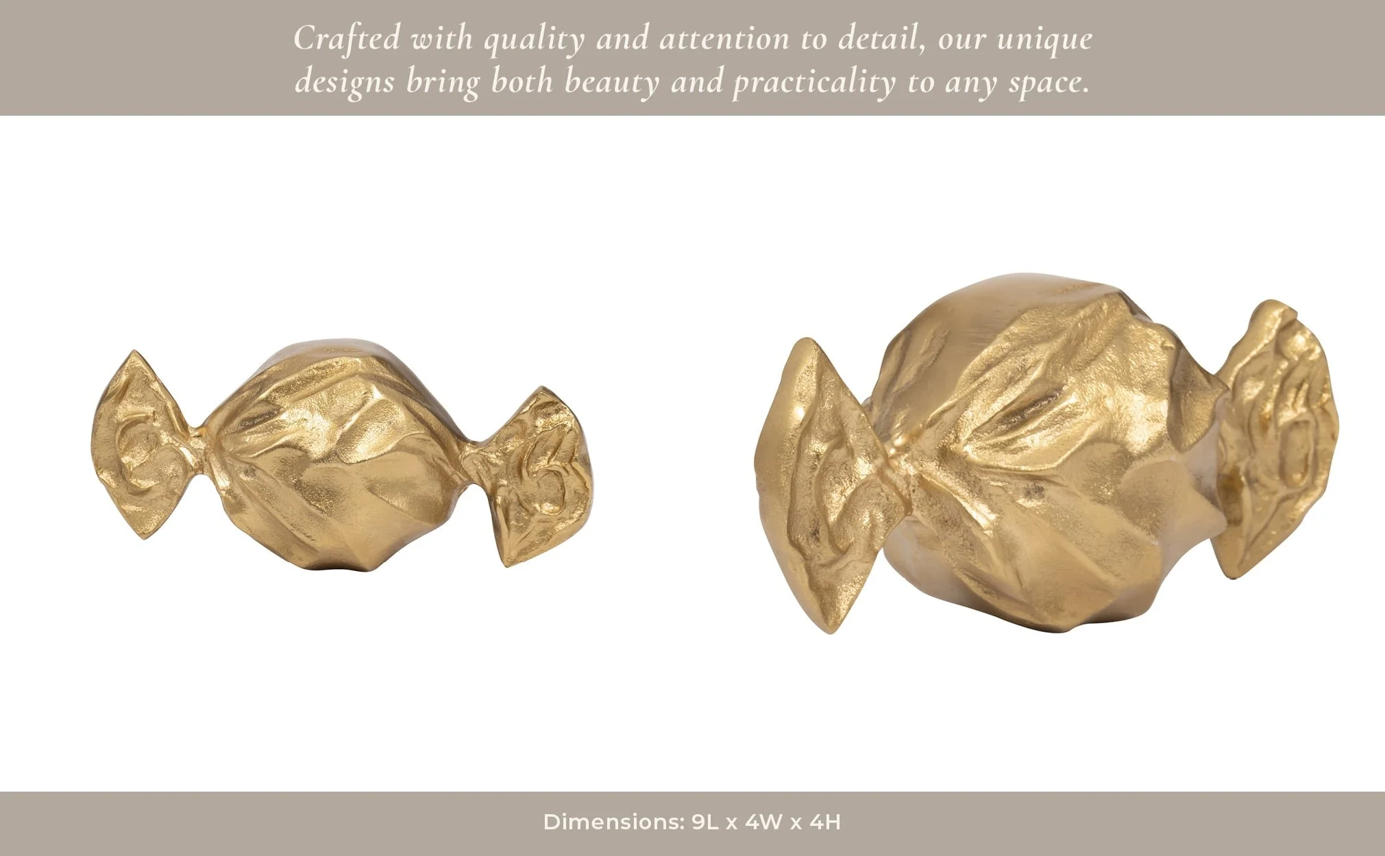 Metal, 9" Wrapped Candy, Gold - Image 12