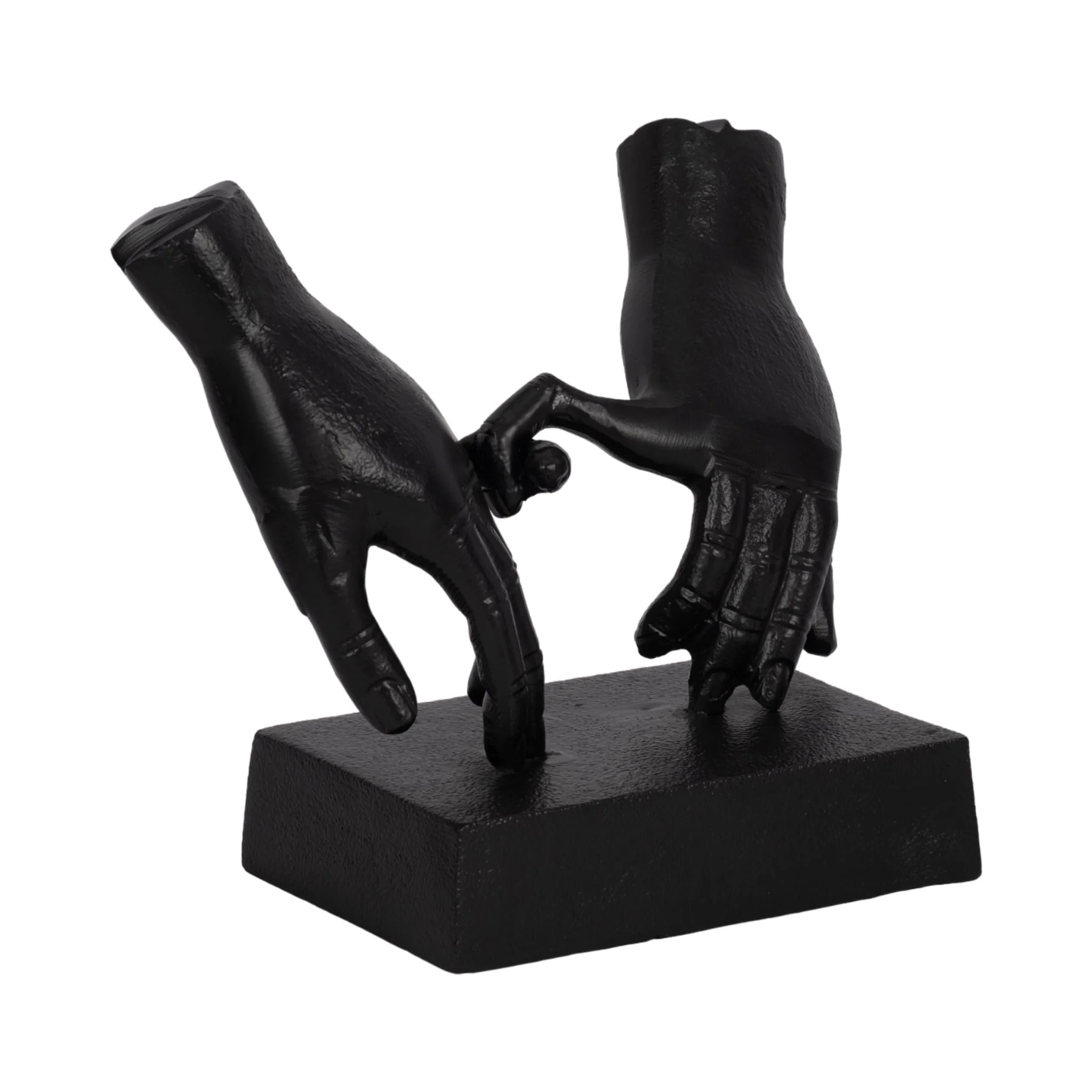 Metal,9"h,entwined Hands Sculpture, Black - Image 2