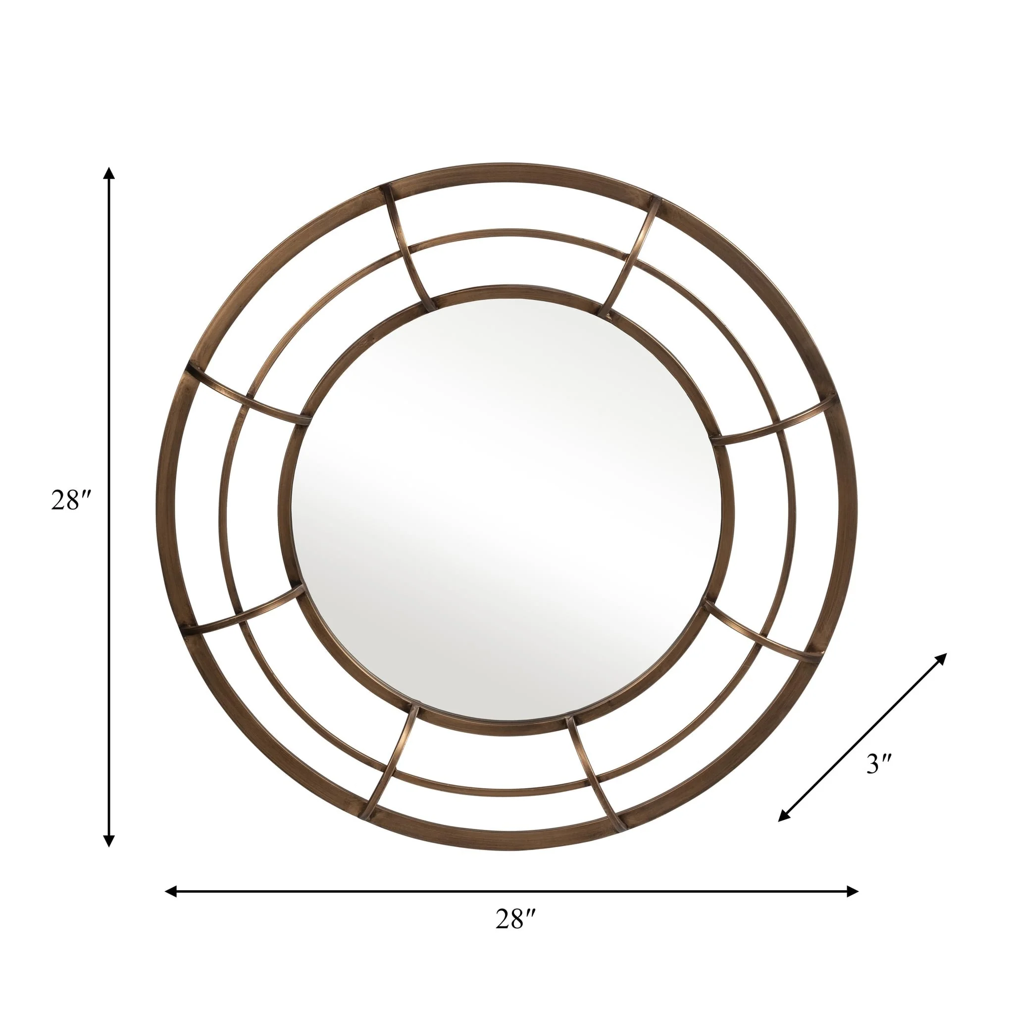 Metal Frame 28" Wall Mirror ,gold - Wb - Image 6