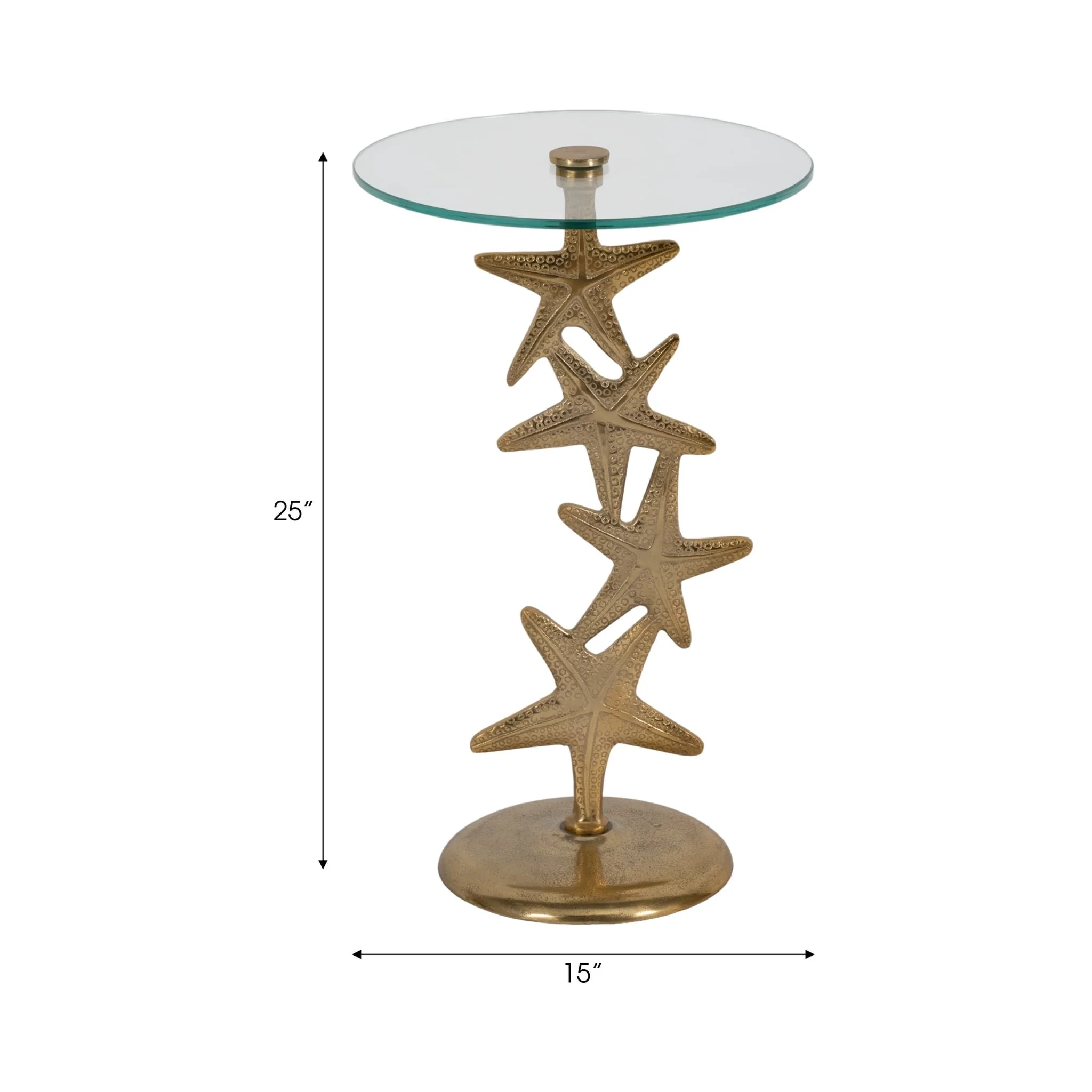 Metal/glass 15"d/25"h,gold Starfish Sidetable Kd - Image 6