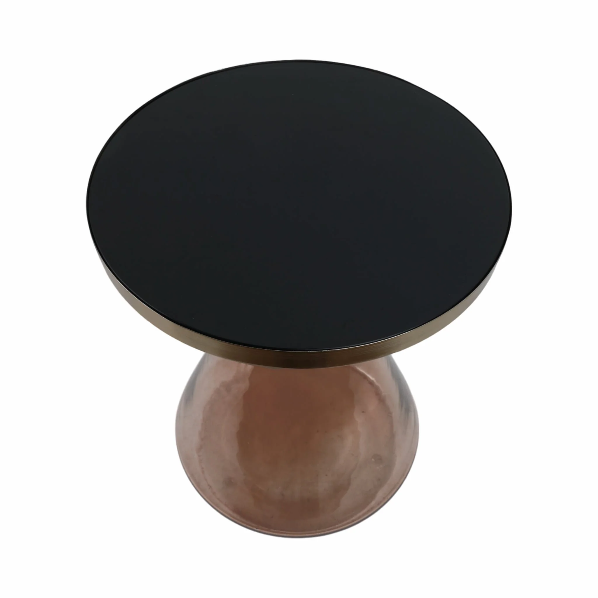 Metal/glass, 16"dx19"h Hourglass Side Table, Gold - Image 7