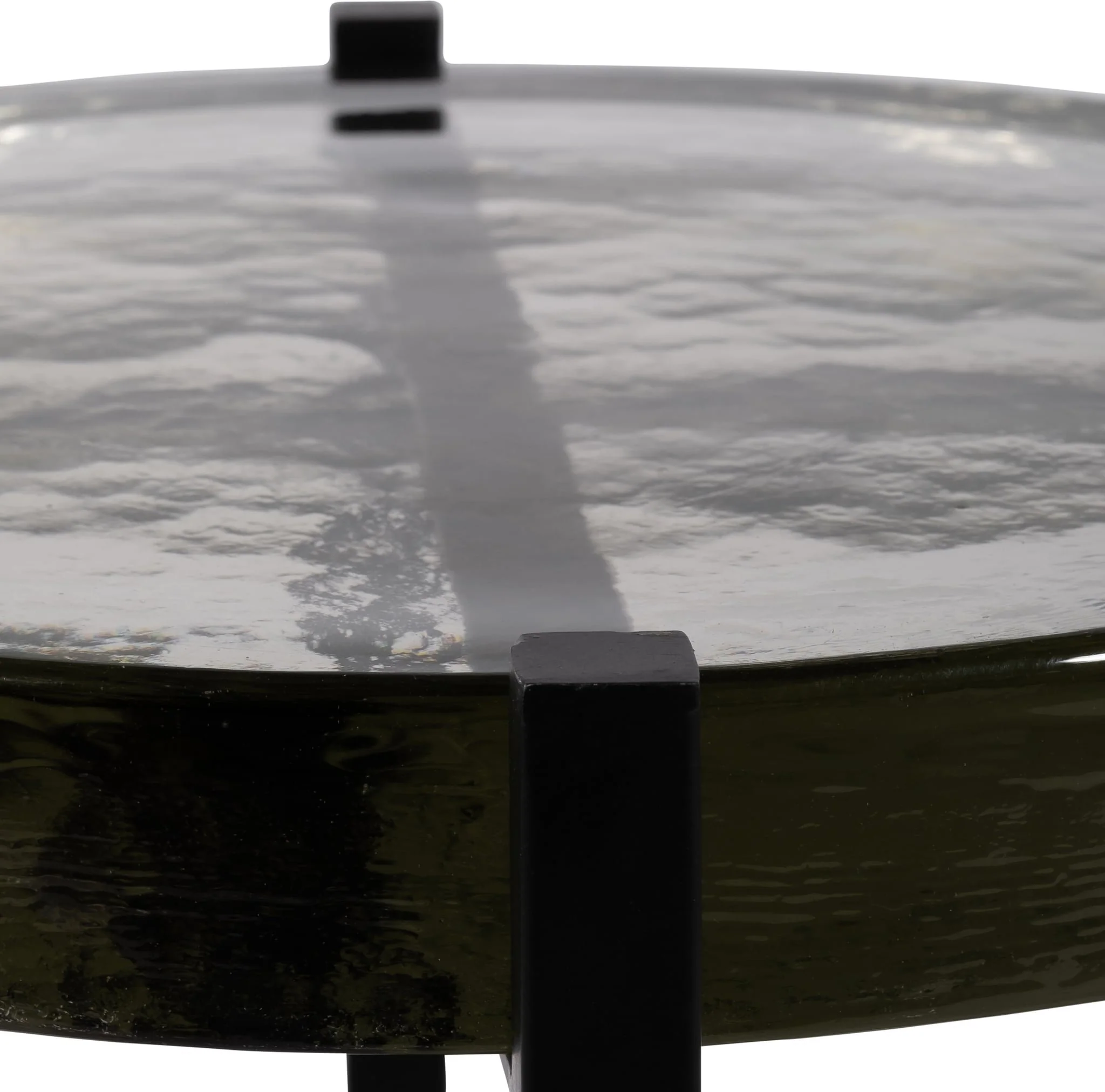 Metal/glass, 17"dx22"h Side Table, Black - Image 5