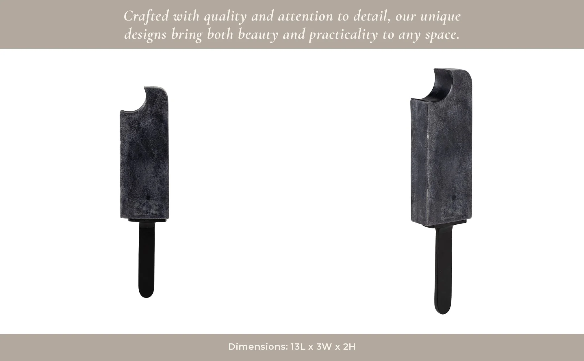 Metal/marble,13",bitten Popsicle Deco,black - Image 9