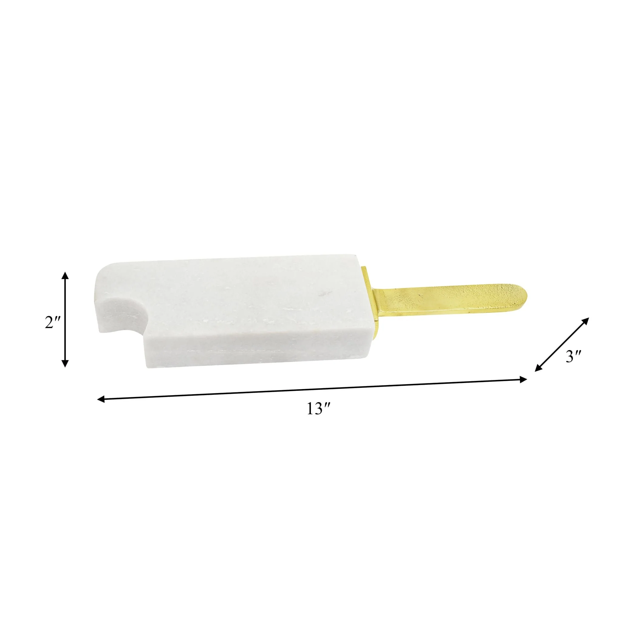 Metal/marble,13",bitten Popsicle Deco,white - Image 7