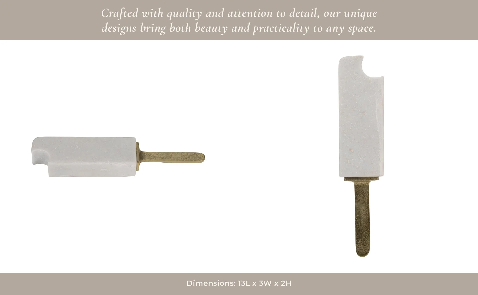 Metal/marble,13",bitten Popsicle Deco,white - Image 9