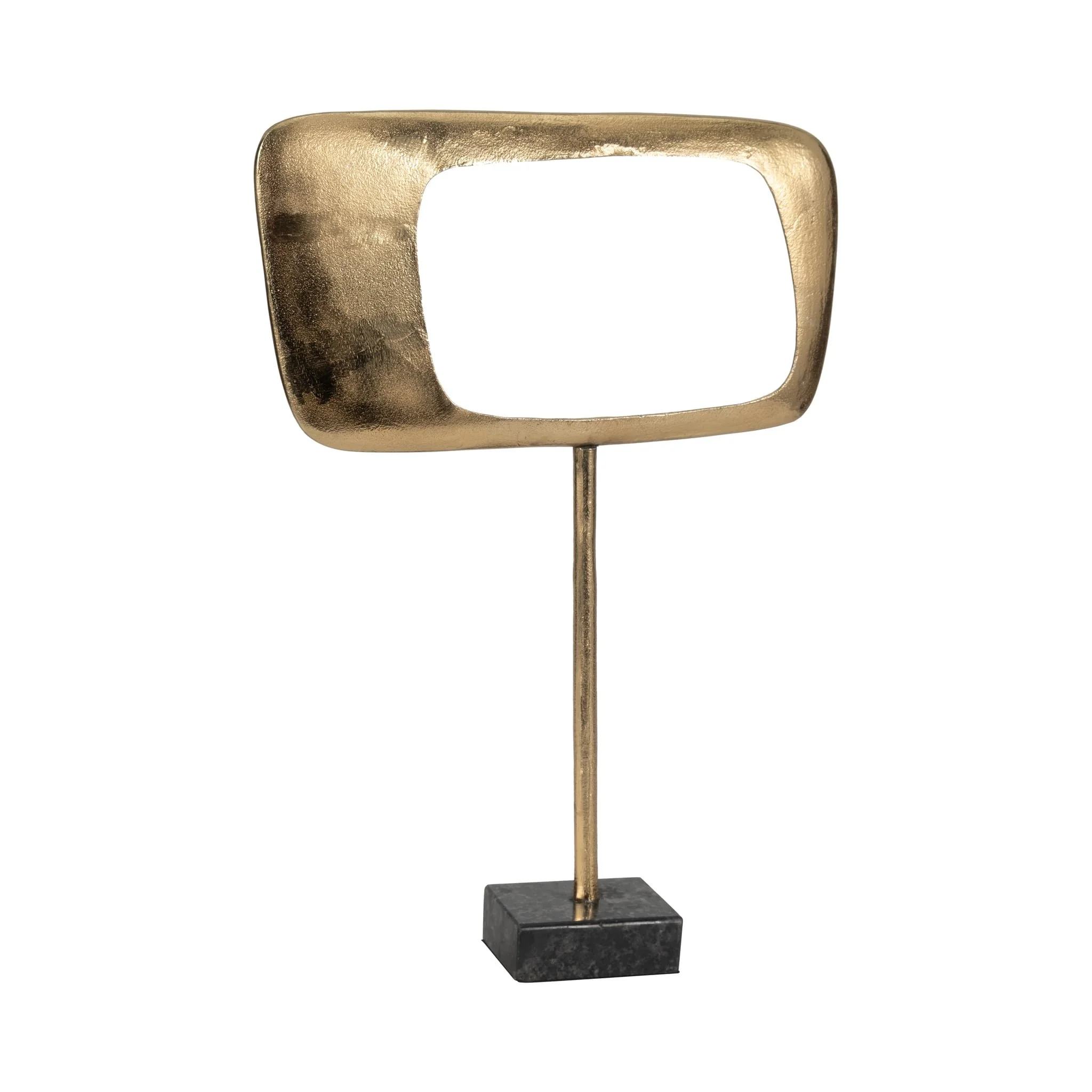 Metal/marble, 20" Table Top Deco, Gold Kd - Image 2