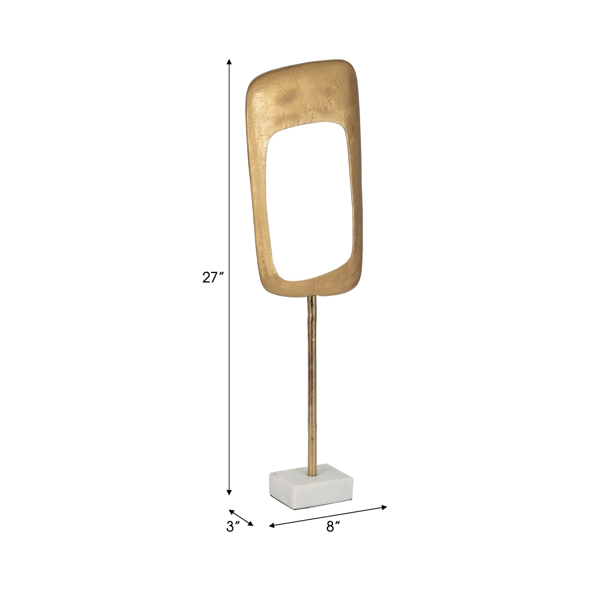 Metal/marble, 26" Table Top Deco, Gold - Kd - Image 9
