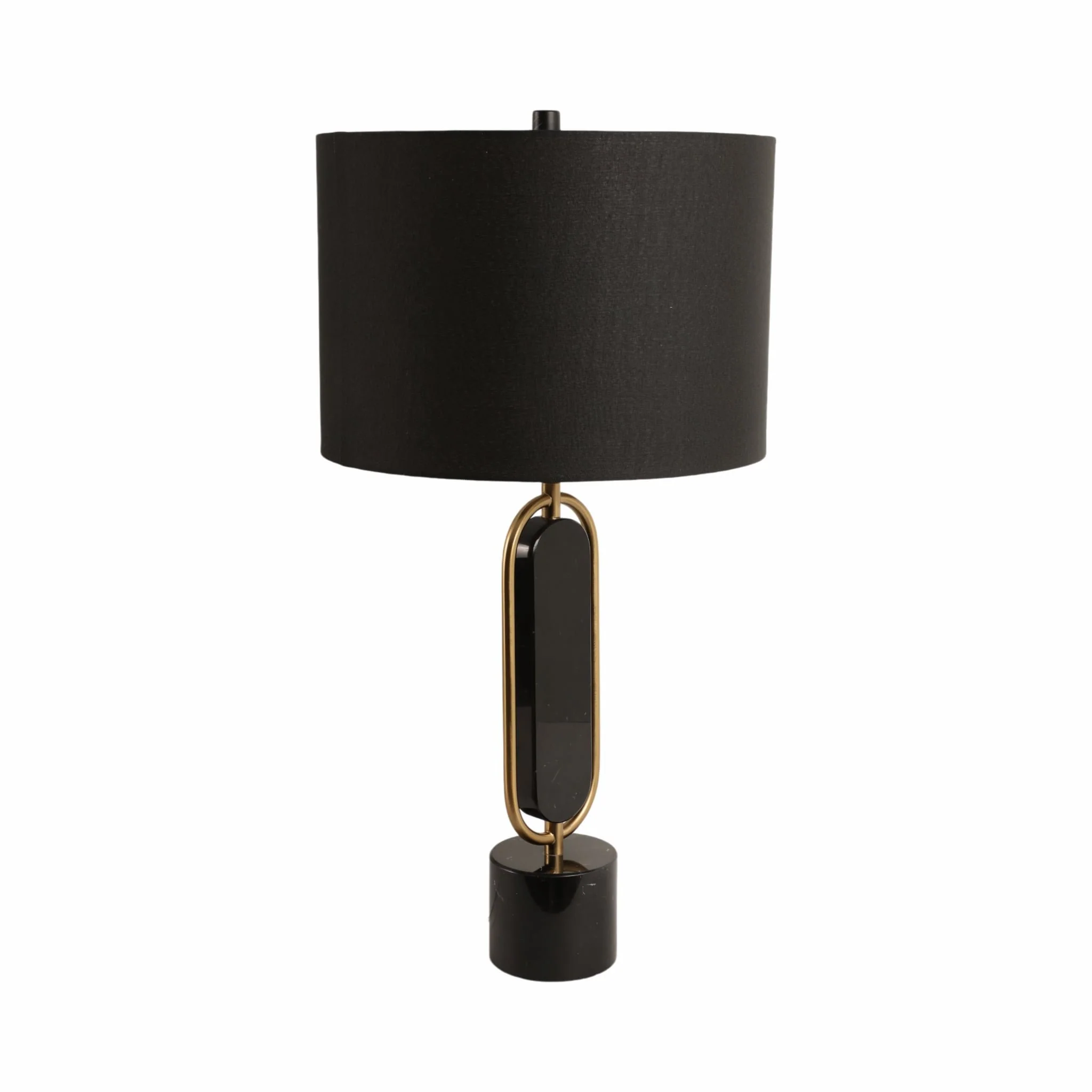 Metal/marble 30" Table Lamp, Gold/black - Image 3