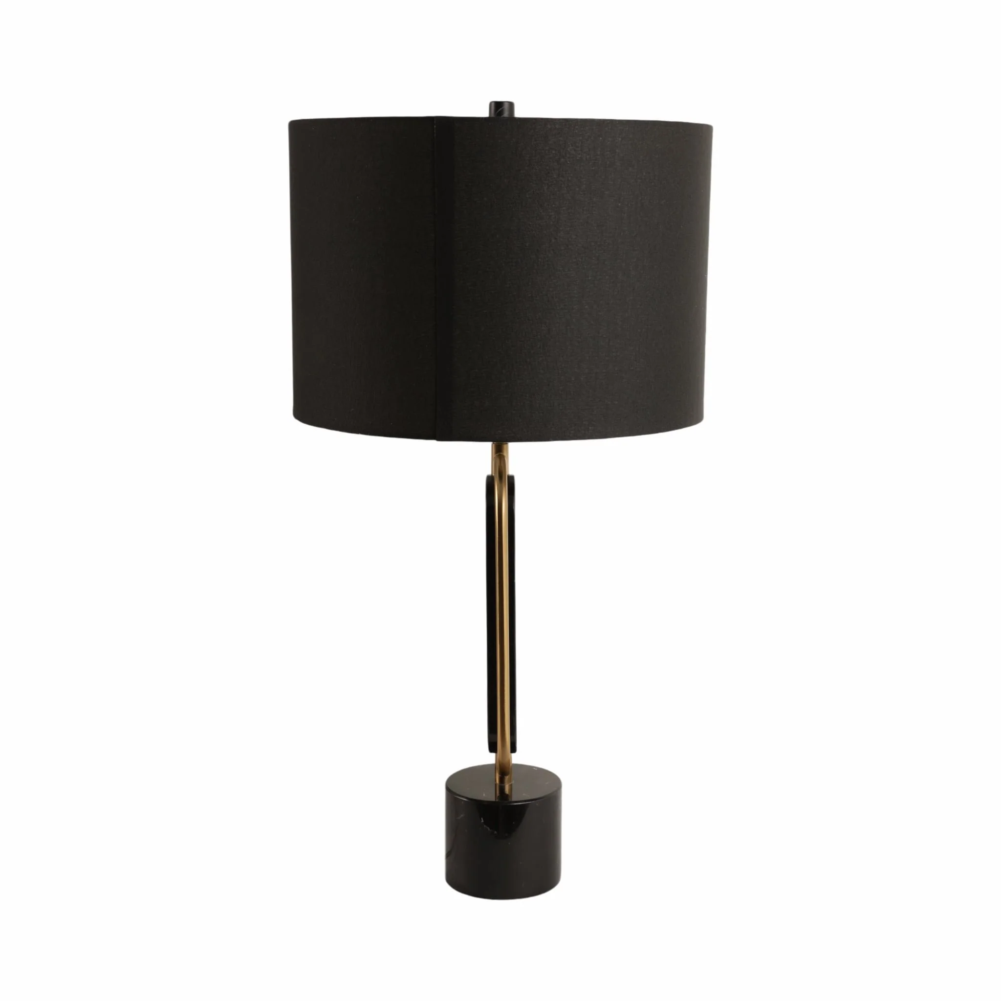 Metal/marble 30" Table Lamp, Gold/black - Image 4