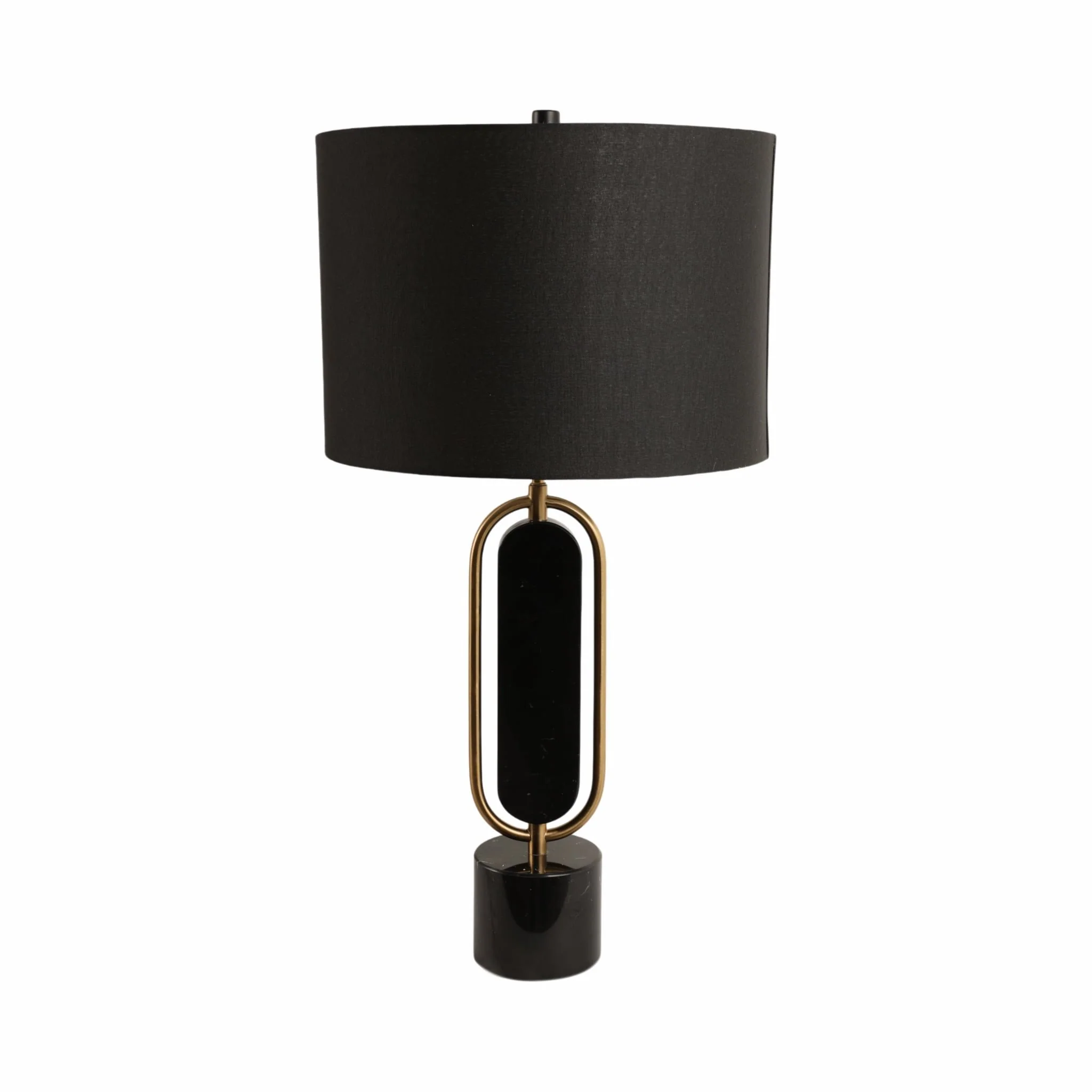 Metal/marble 30" Table Lamp, Gold/black - Image 5