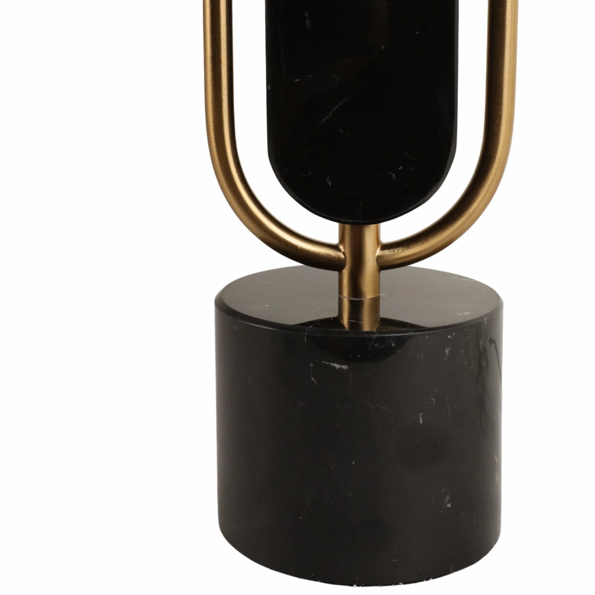 Metal/marble 30" Table Lamp, Gold/black - Image 6