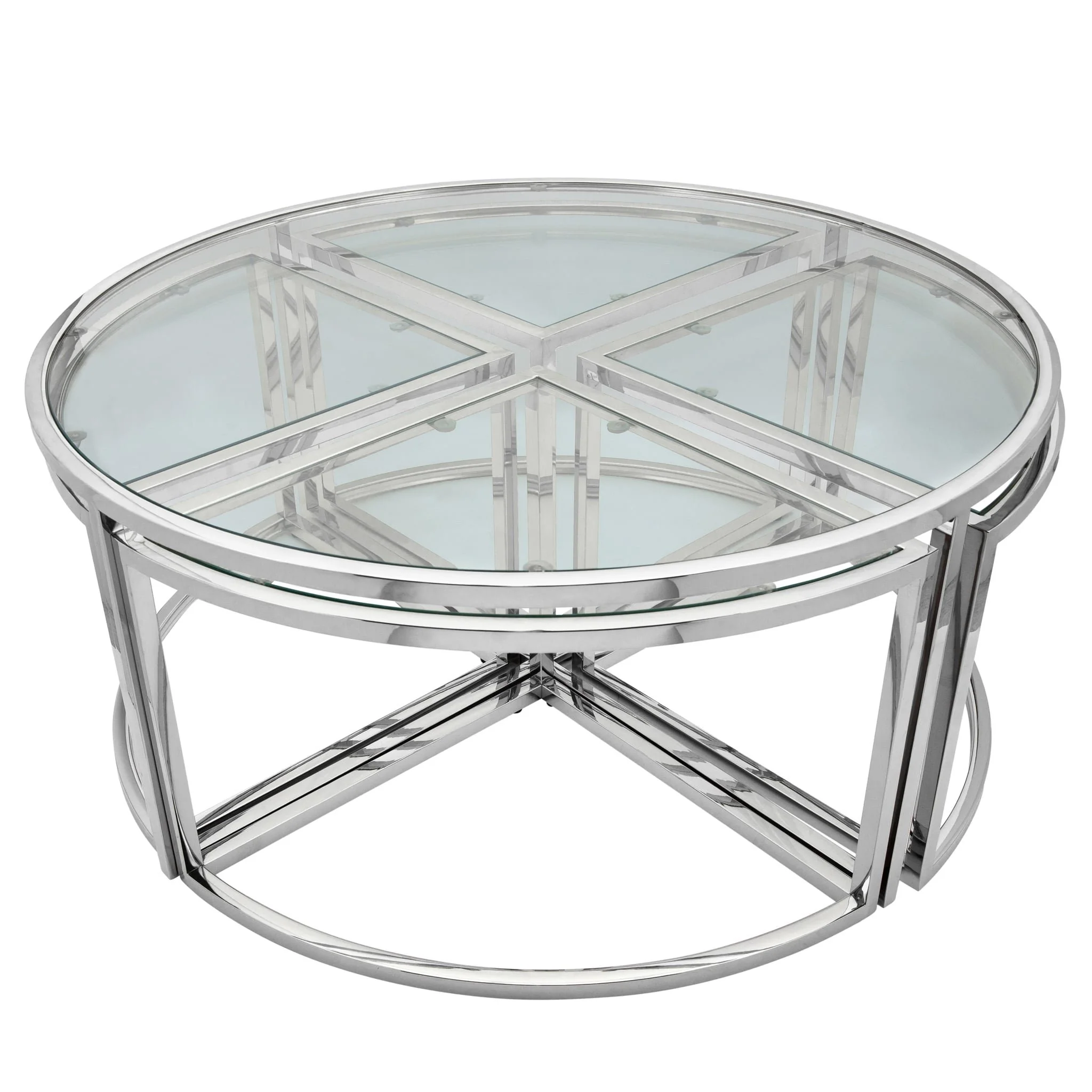 Metal Pull Out Coffee Table, Silver 2boxes - Image 2