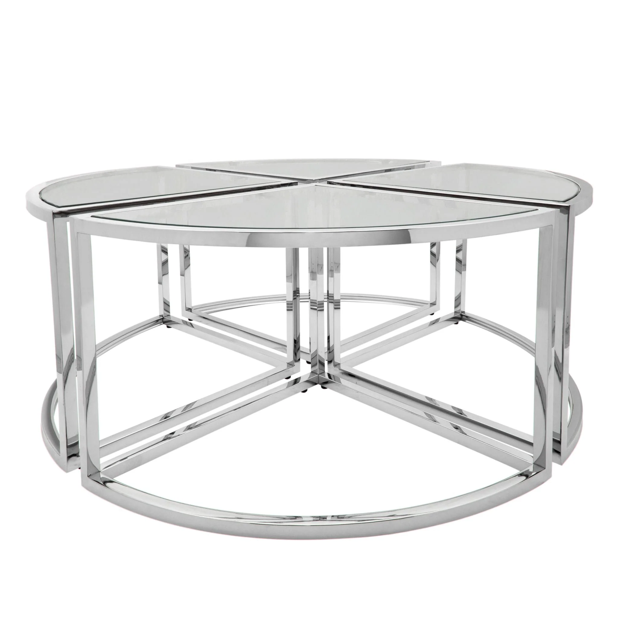 Metal Pull Out Coffee Table, Silver 2boxes - Image 4