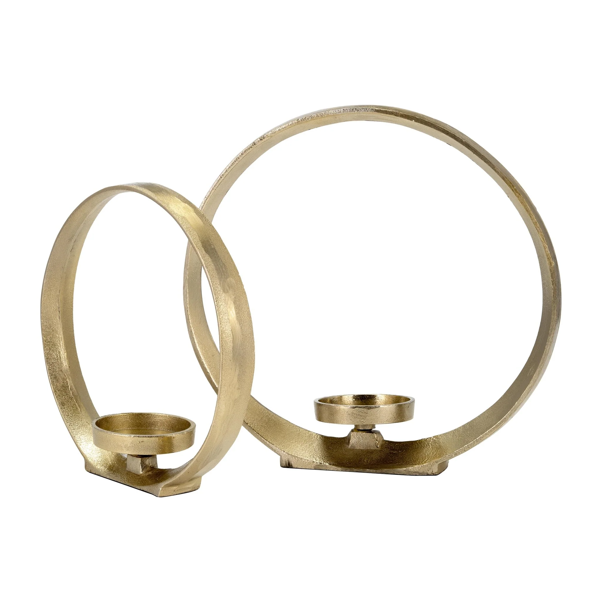 Metal,s/2 10/13"h, Ring Shape Candle Holder,gold - Image 3