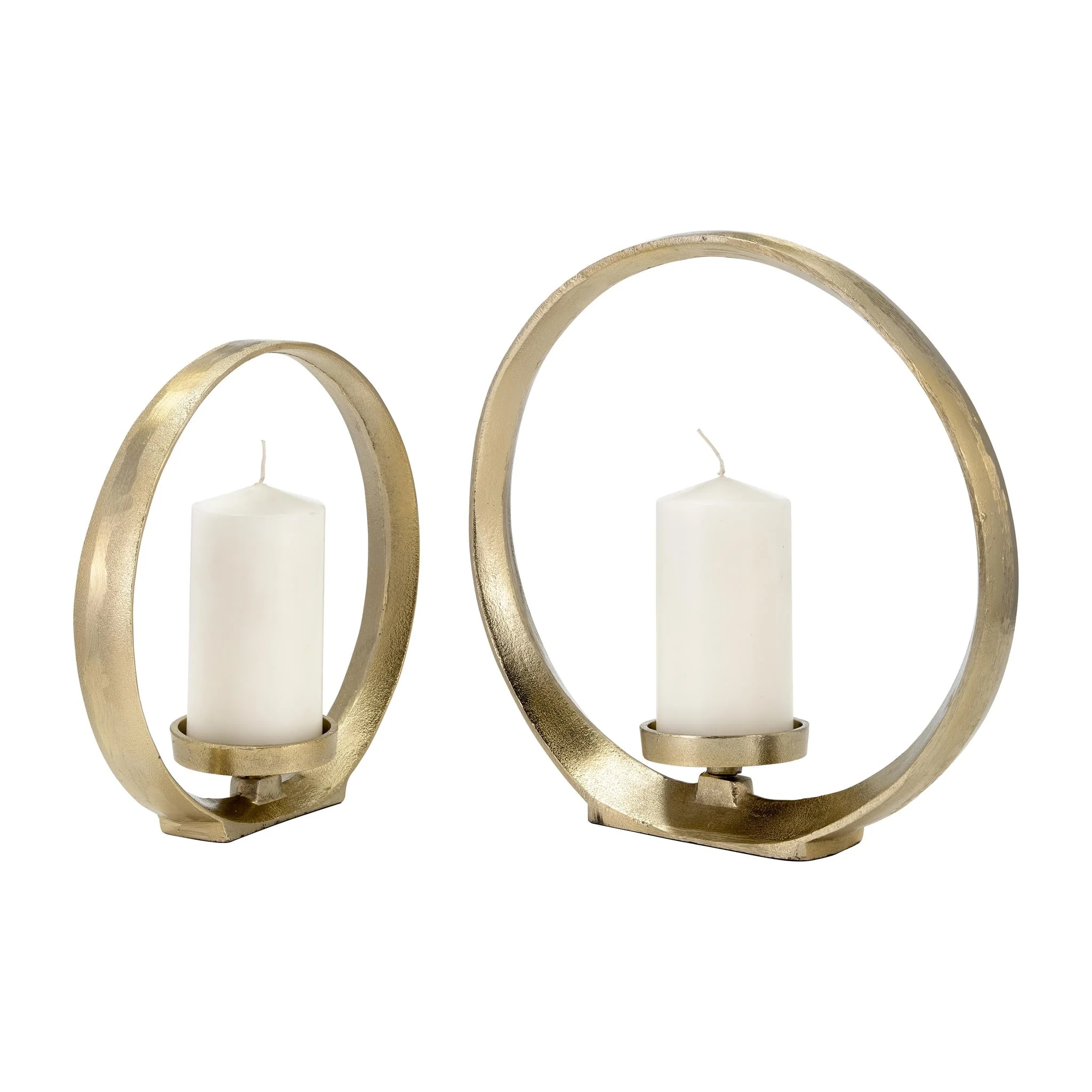 Metal,s/2 10/13"h, Ring Shape Candle Holder,gold - Image 4