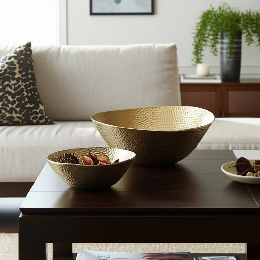 Metal,s/2 11/13", Round Hammered Bowls,champagne - Image 11