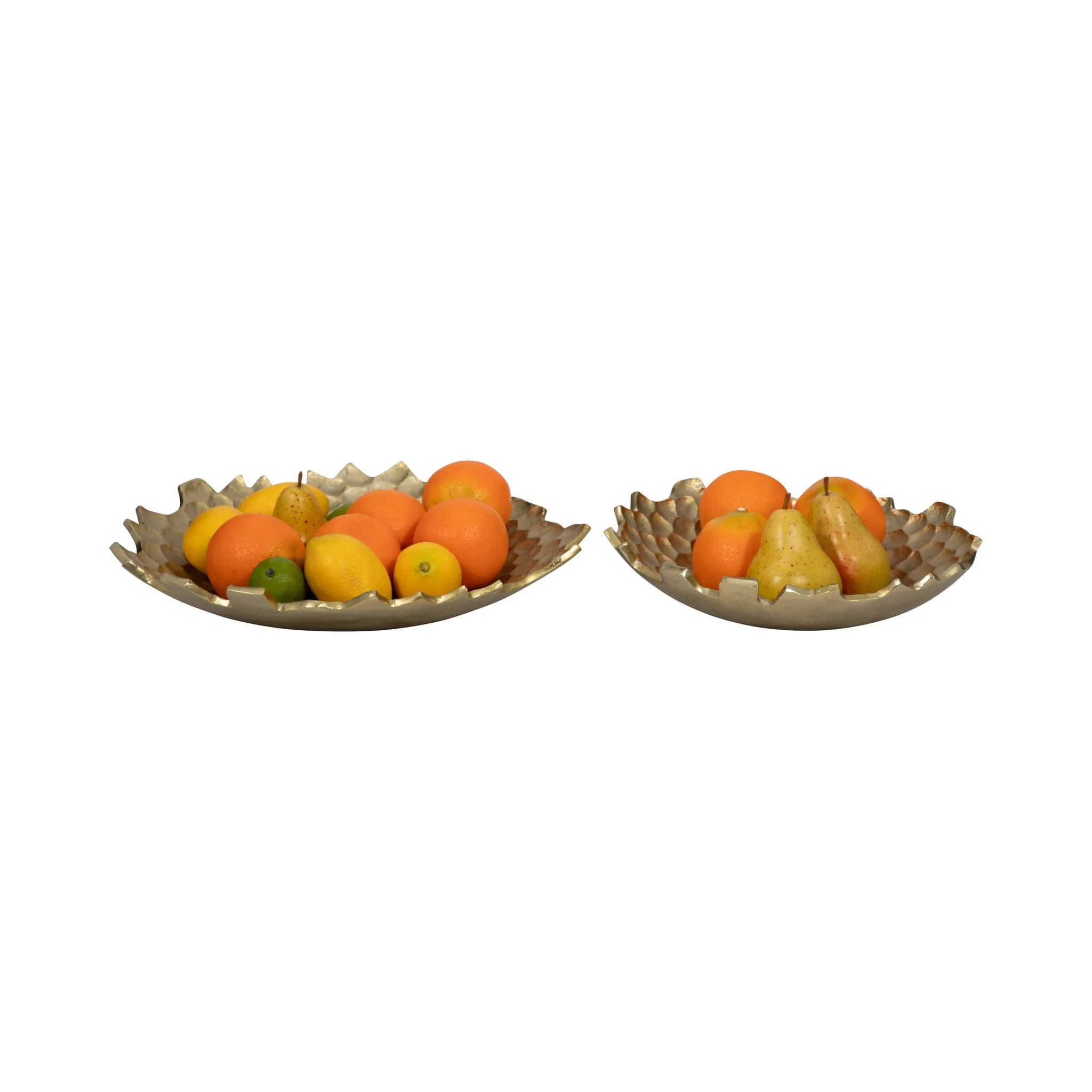 Metal, S/2 12/16" Honeycomb Bowls, Gold - Image 2