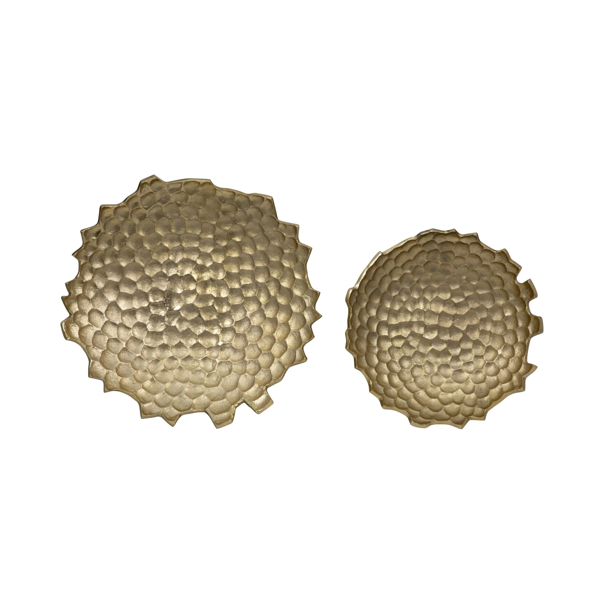 Metal, S/2 12/16" Honeycomb Bowls, Gold - Image 6