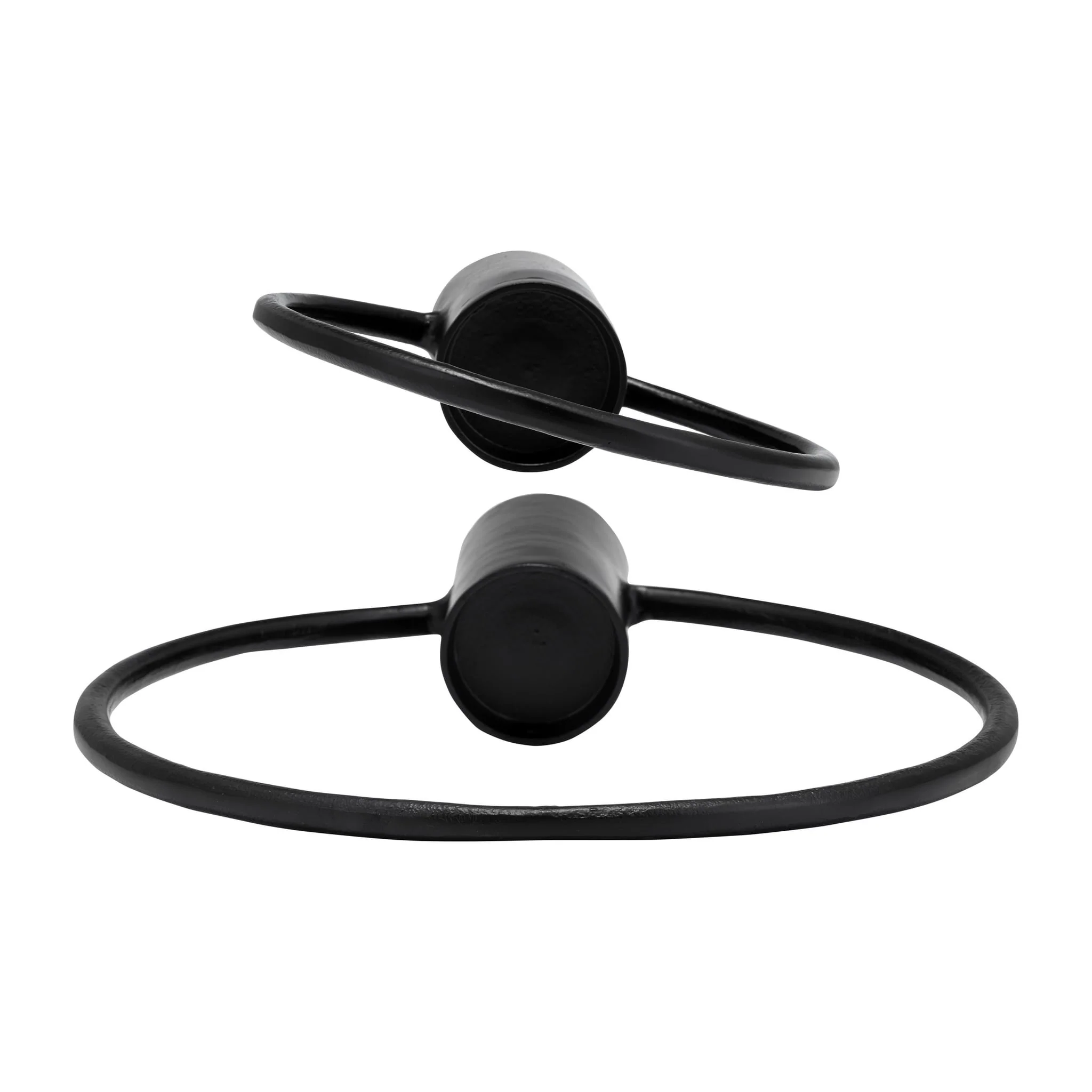 Metal, S/2, 13/19" Full Circle Tea Light Stand, Bk - Image 5