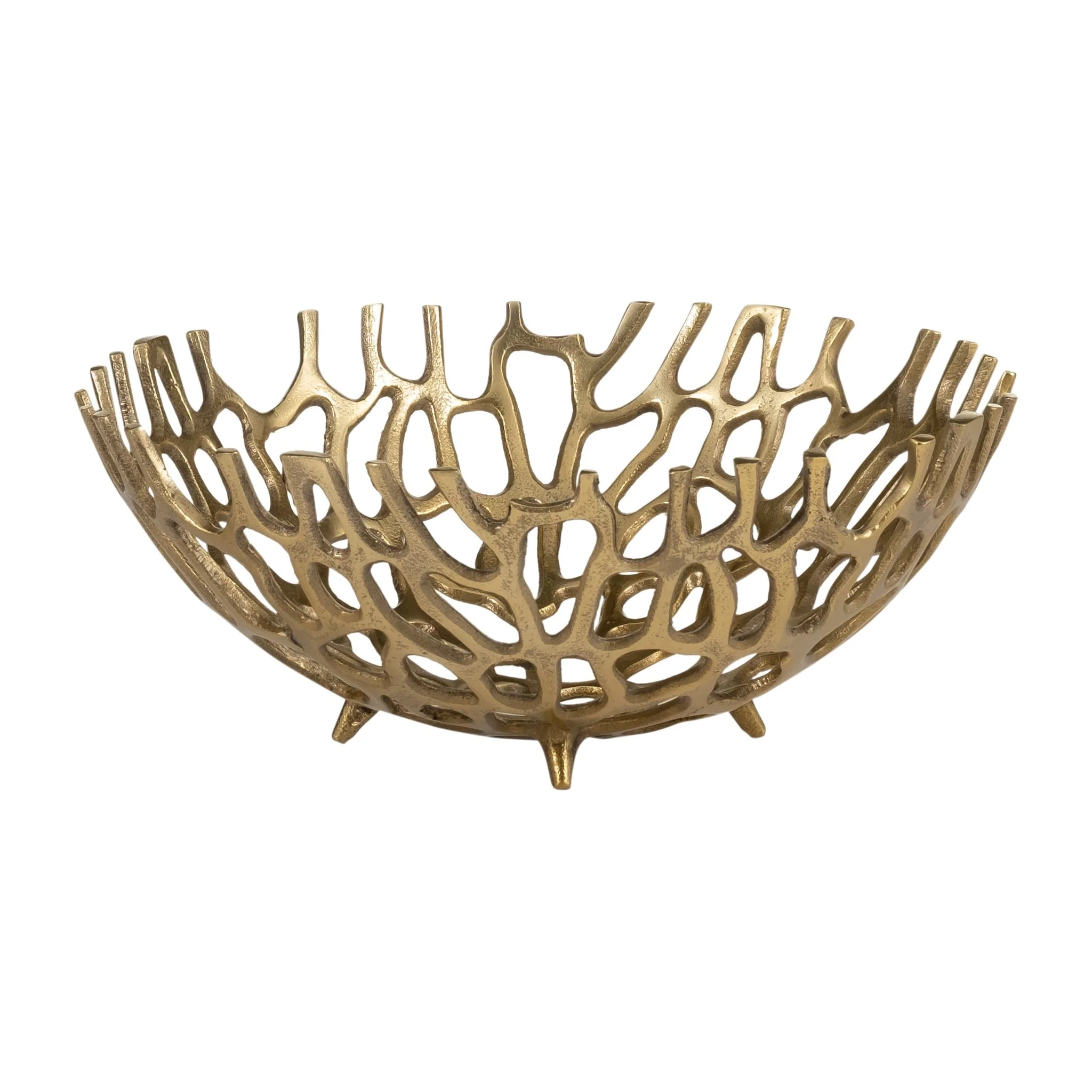Metal, S/2 14/16" Cut-out Trays, Gold - Image 3
