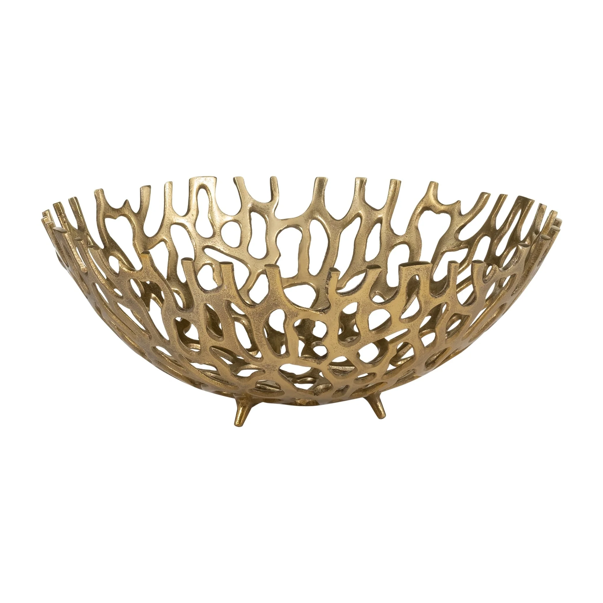 Metal, S/2 14/16" Cut-out Trays, Gold - Image 4