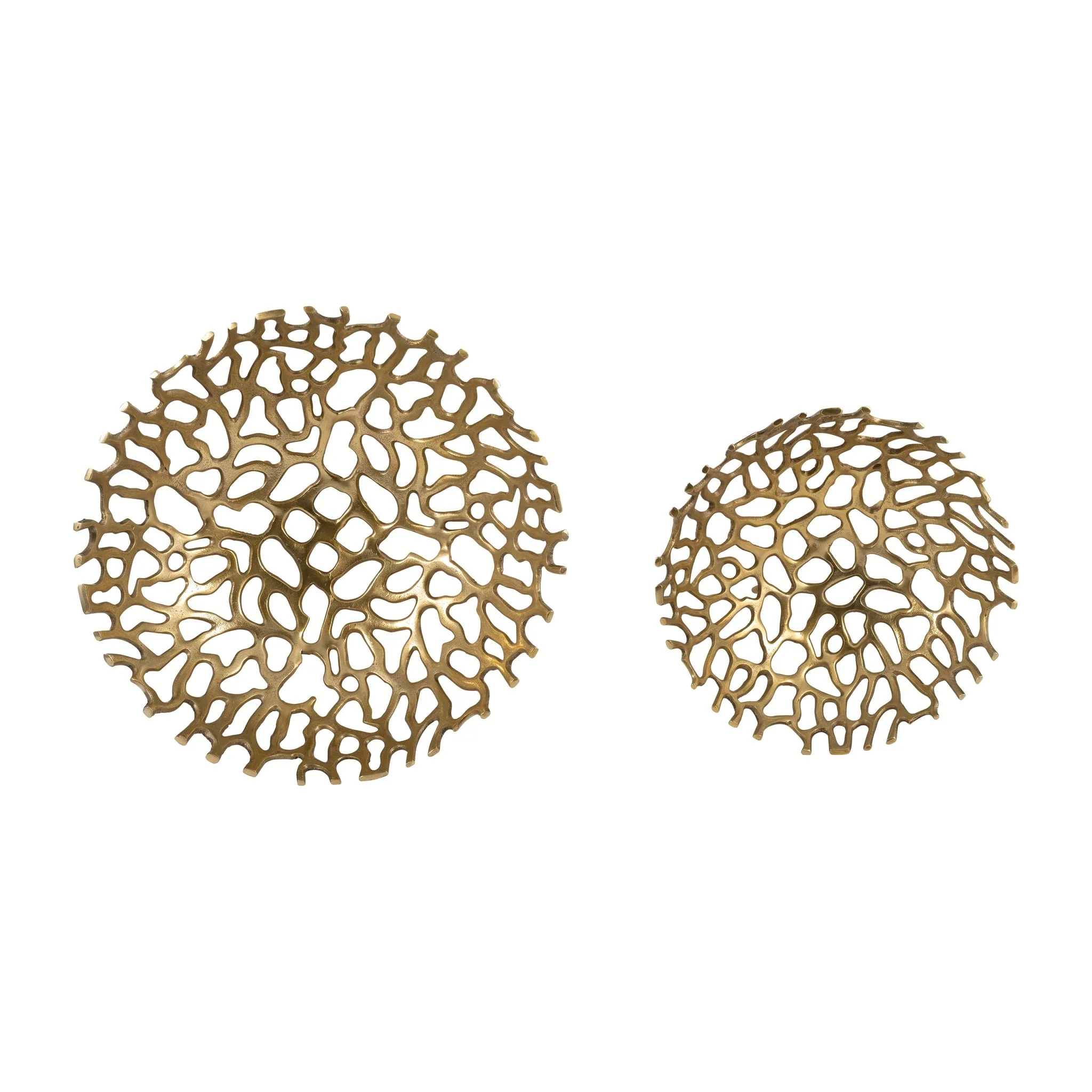 Metal, S/2 14/16" Cut-out Trays, Gold - Image 8
