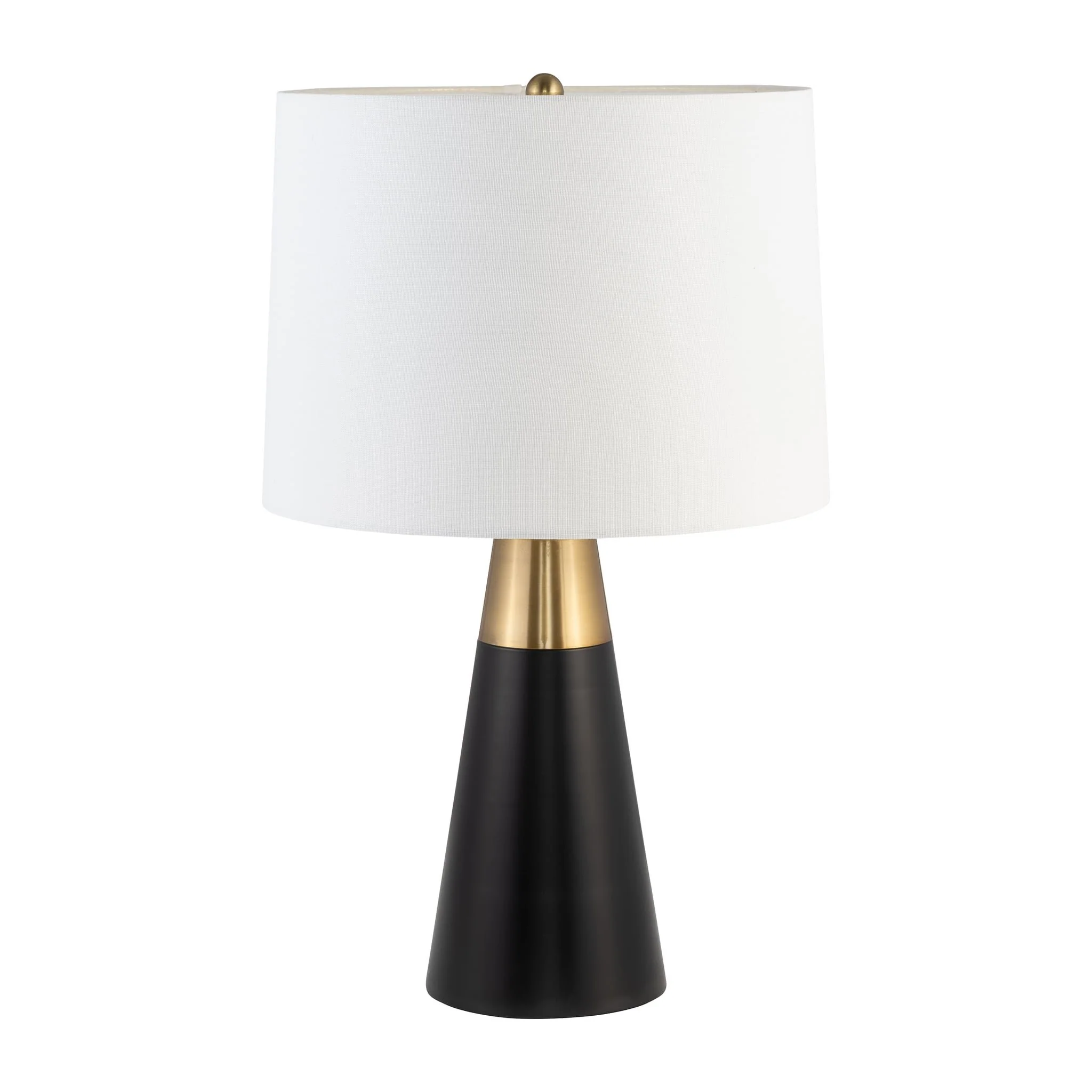 Metal,s/2,23"h,2tone Cone Tbl Lamps,blk/gld - Image 2